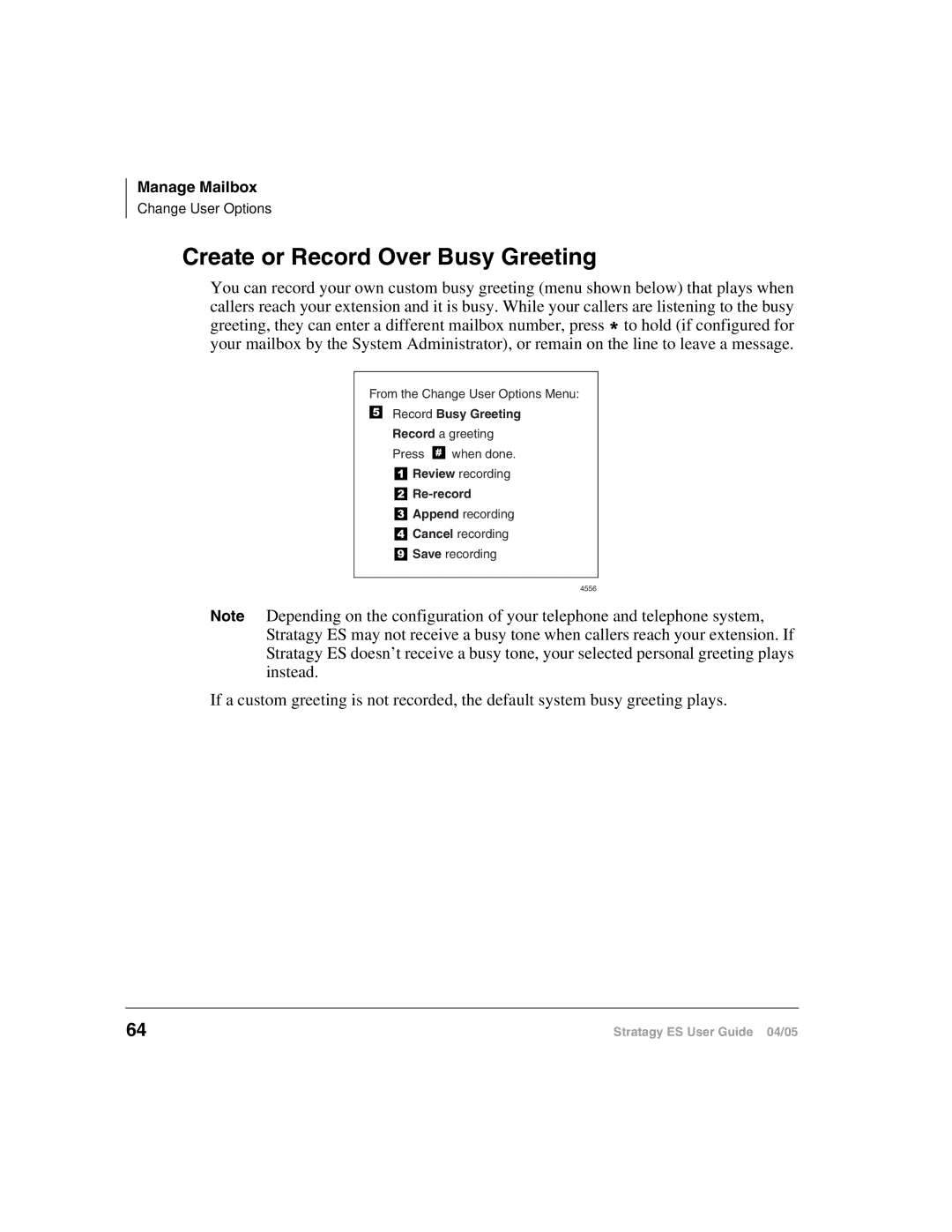 Toshiba IES32, ES48, ES96R2, IES16, ES8 manual Create or Record Over Busy Greeting 