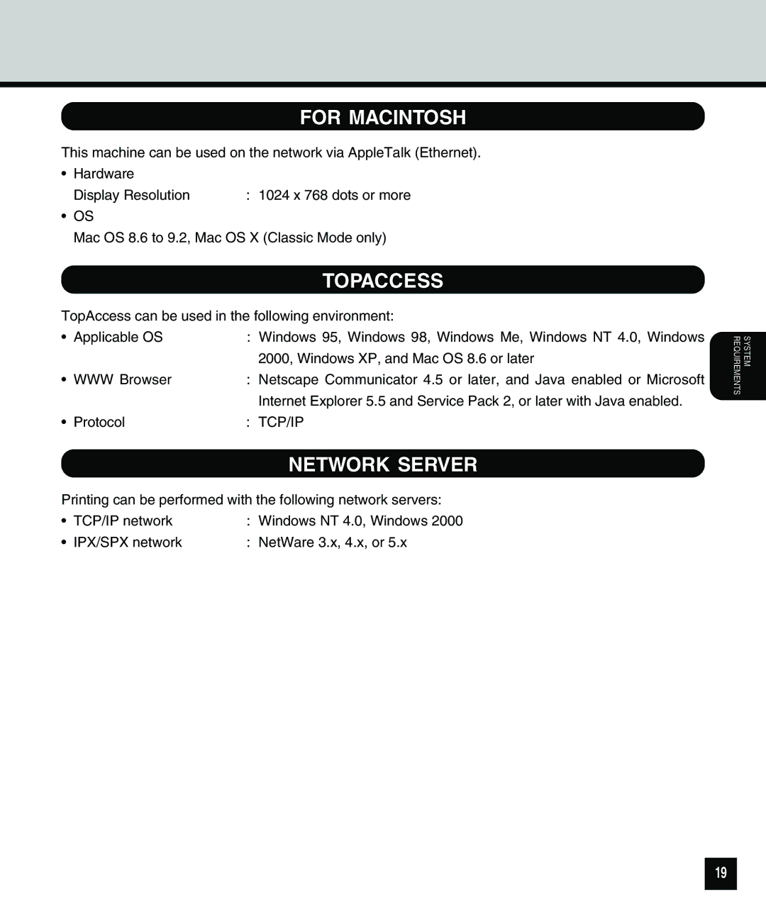 Toshiba e.STUDIO810, e.STUDIO650, e.STUDIO550 quick start For Macintosh, Topaccess 