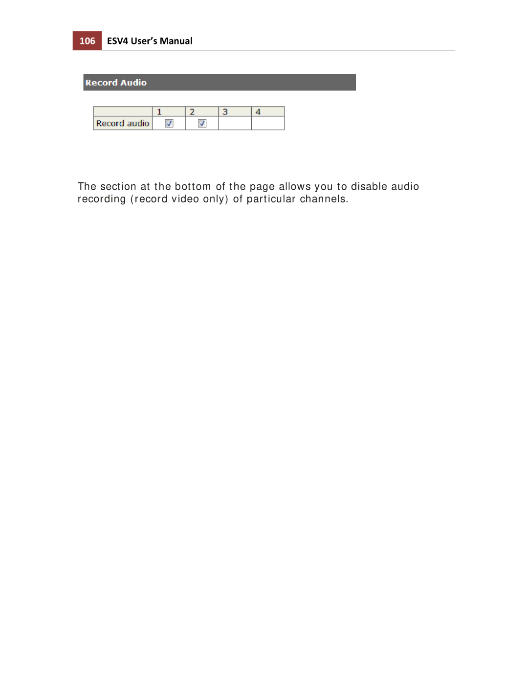 Toshiba ESV41T user manual 106 ESV4 User’s Manual 