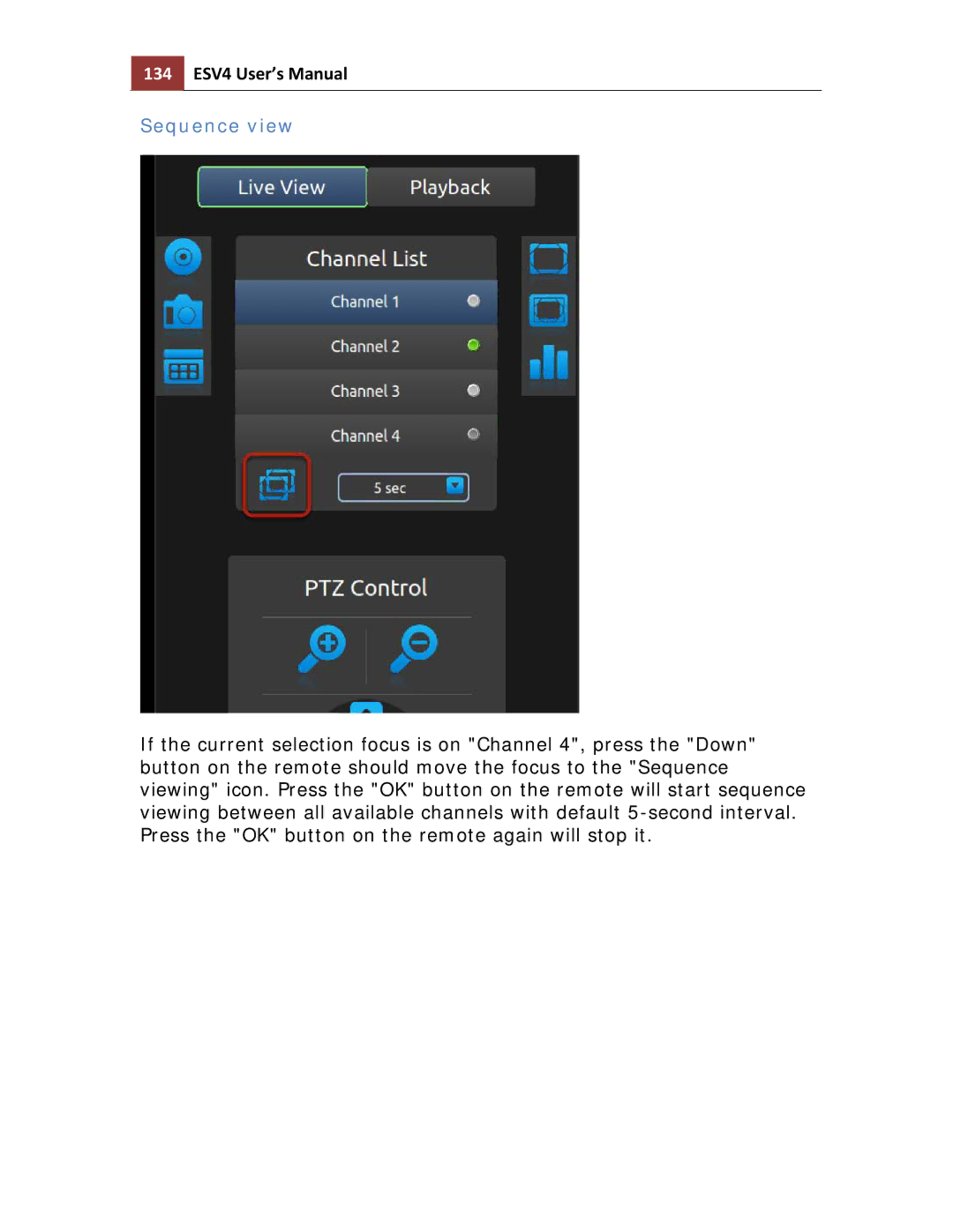 Toshiba ESV41T user manual 134 ESV4 User’s Manual, Sequence view 