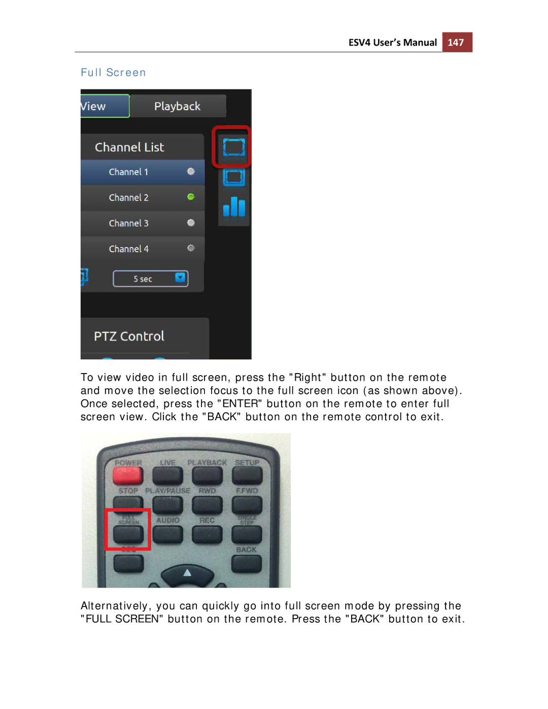 Toshiba ESV41T user manual Full Screen 