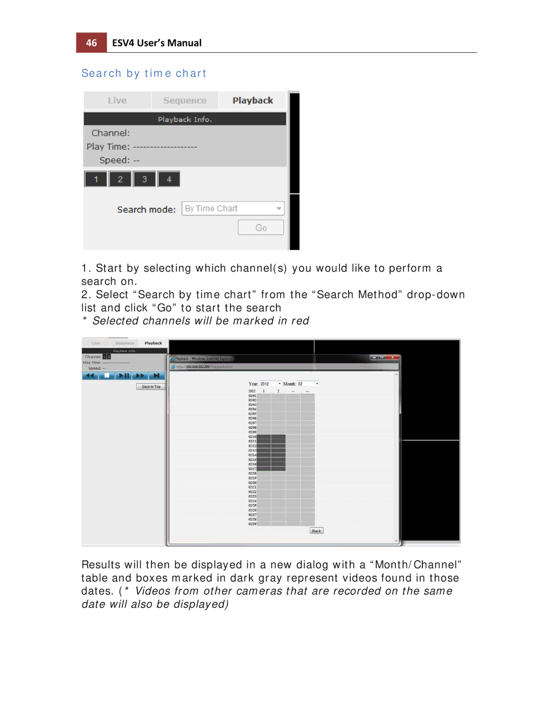 Toshiba ESV41T user manual 46 ESV4 User’s Manual, Search by time chart 