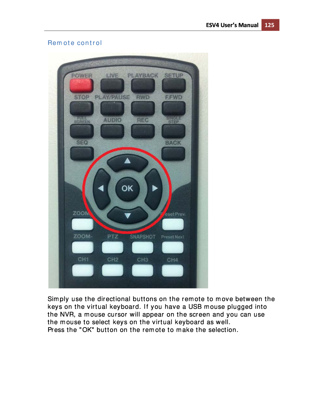 Toshiba ESV41T user manual Remote control, ESV4 User’s Manual 
