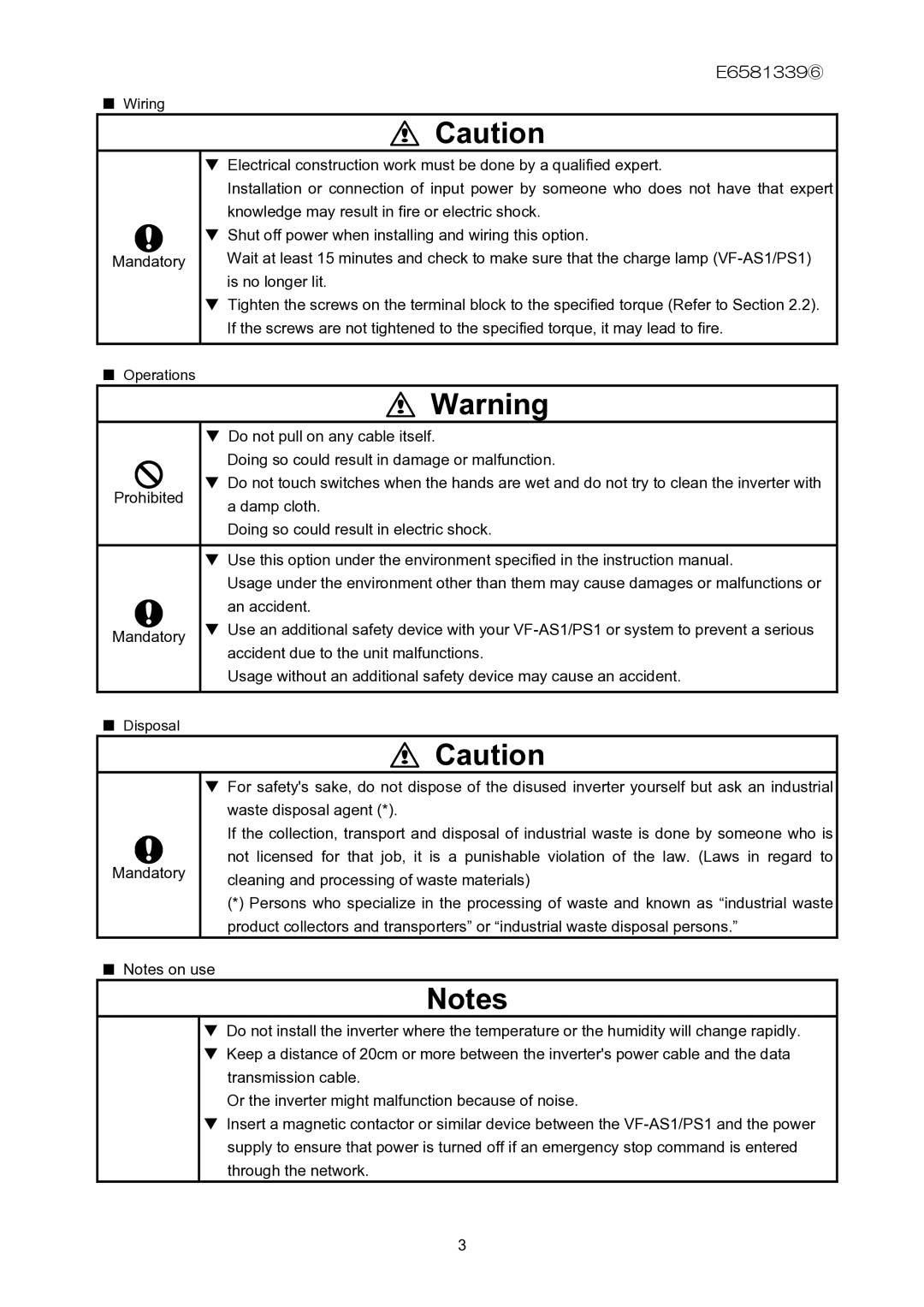 Toshiba ETB003Z instruction manual E6581339⑥ 