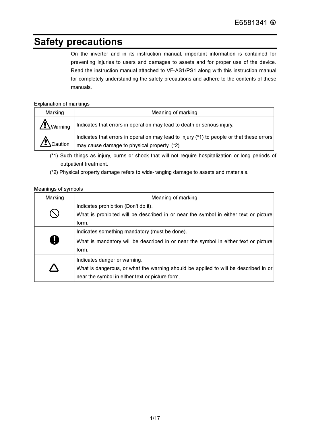 Toshiba ETB004Z instruction manual Safety precautions 