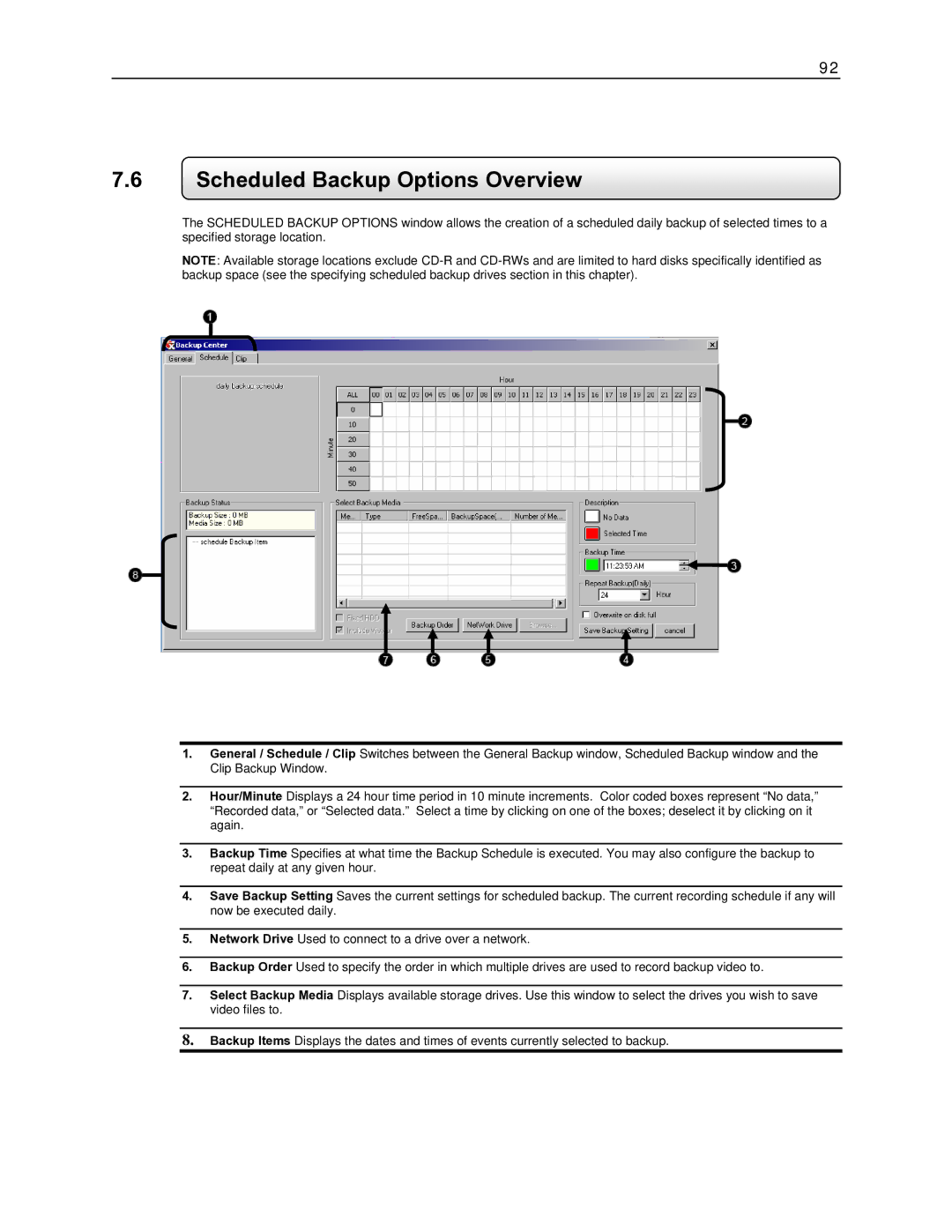 Toshiba EVR64-X, EVR8-X, EVR32-X, DVR16-X, DVR8-X, EVR16-X user manual Scheduled Backup Options Overview 