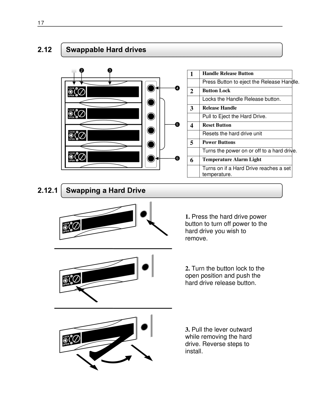 Toshiba DVR16-X, EVR8-X, EVR32-X, DVR8-X, EVR16-X, EVR64-X user manual Swappable Hard drives, Swapping a Hard Drive 