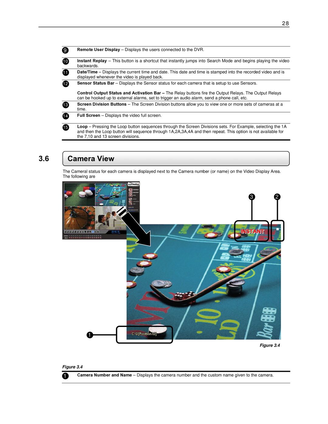 Toshiba EVR32-X, EVR8-X, DVR16-X, DVR8-X, EVR16-X, EVR64-X user manual Camera View, Iiinstant 