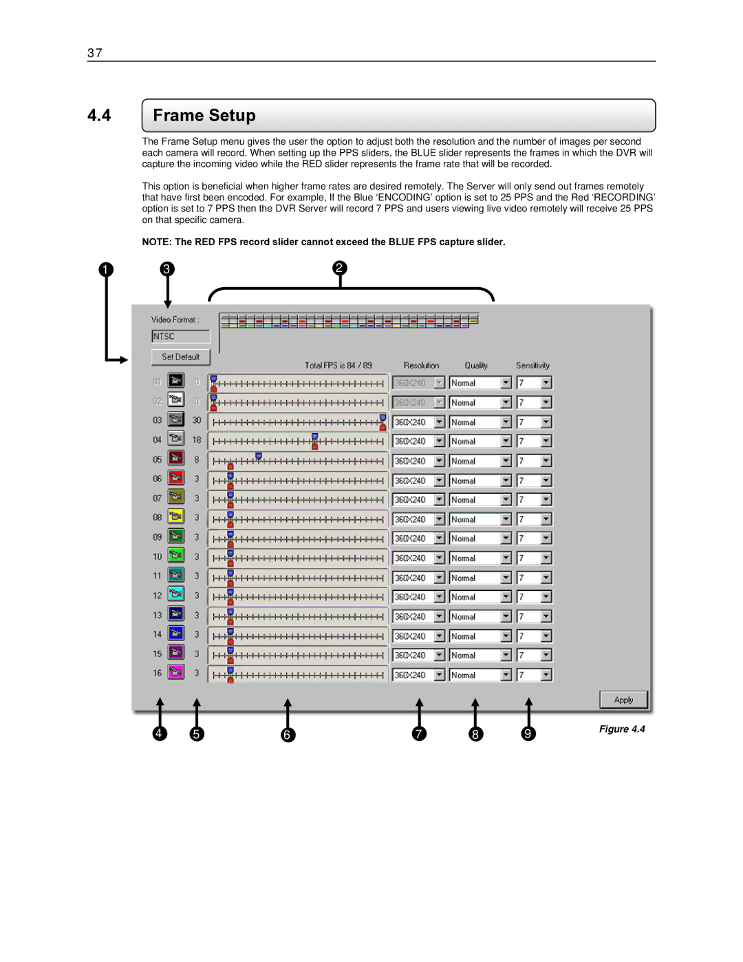 Toshiba EVR16-X, EVR8-X, EVR32-X, DVR16-X, DVR8-X, EVR64-X user manual Frame Setup 