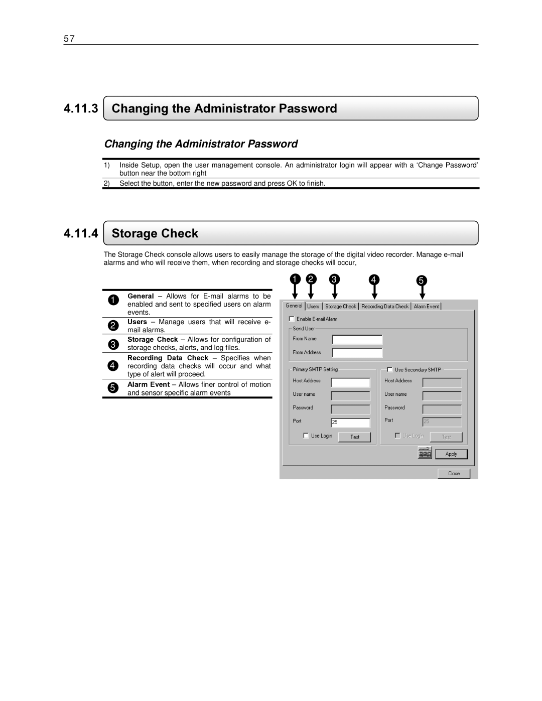 Toshiba EVR8-X, EVR32-X, DVR16-X, DVR8-X, EVR16-X, EVR64-X user manual Changing the Administrator Password, Storage Check 