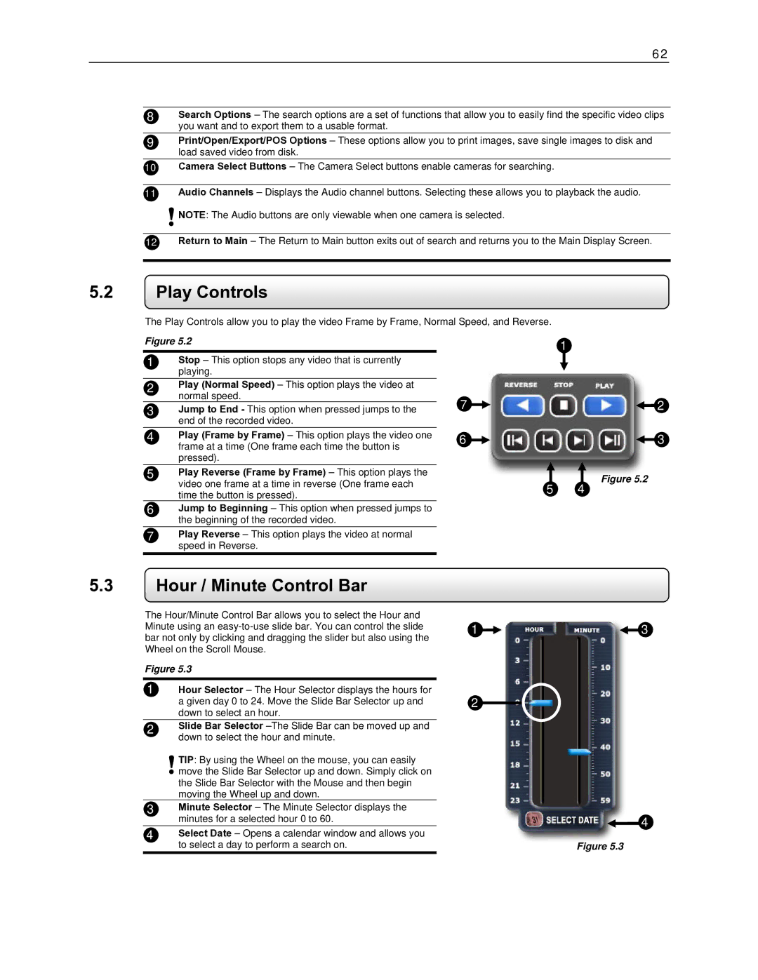 Toshiba EVR64-X, EVR8-X, EVR32-X, DVR16-X, DVR8-X, EVR16-X user manual Play Controls, Hour / Minute Control Bar 