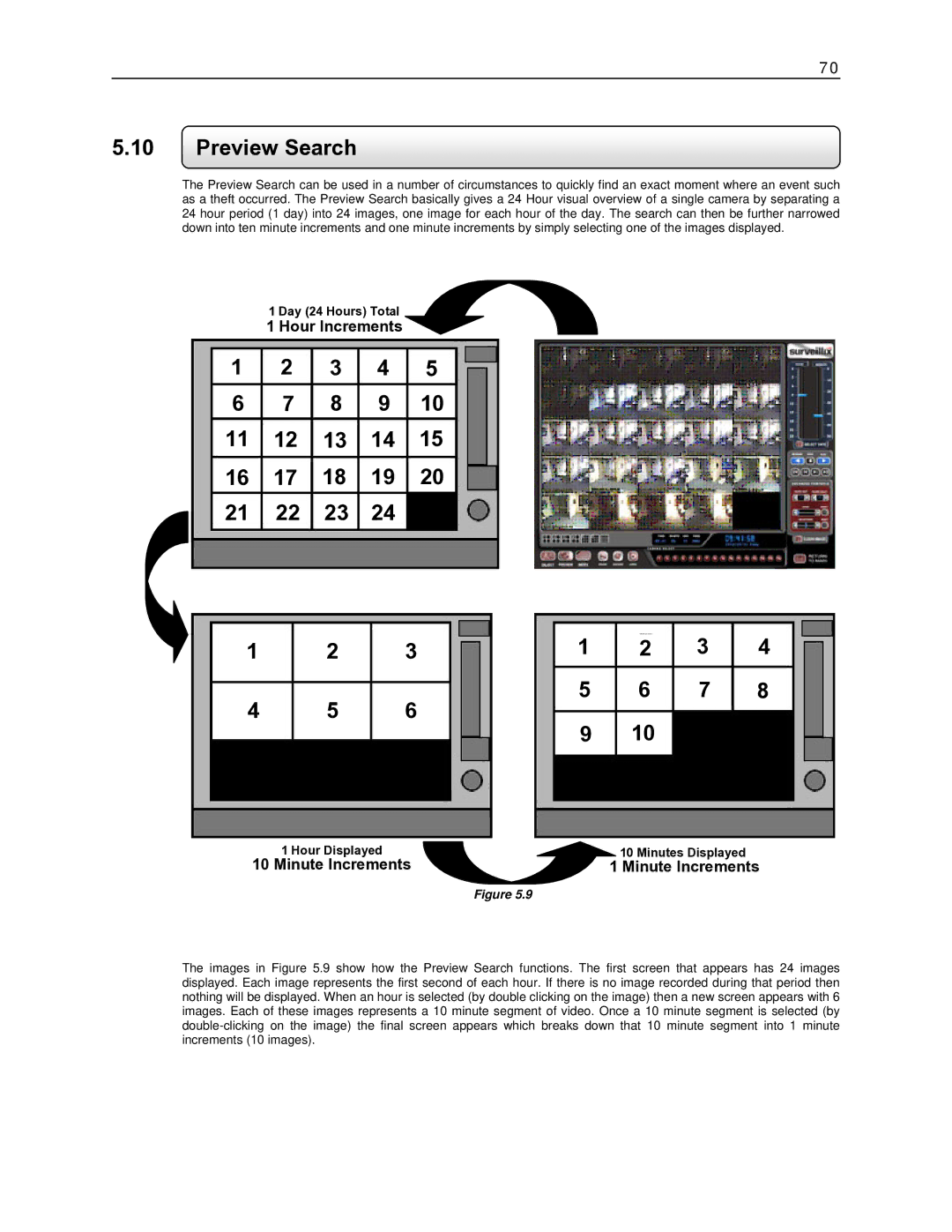 Toshiba EVR32-X, EVR8-X, DVR16-X, DVR8-X, EVR16-X, EVR64-X user manual Preview Search, Minute Increments 