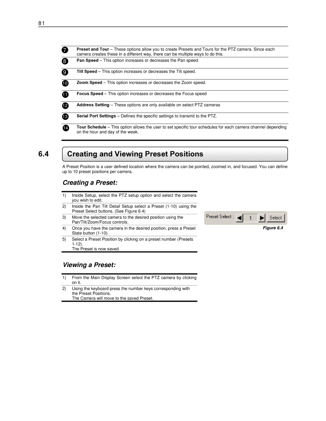 Toshiba EVR8-X, EVR32-X, DVR16-X, DVR8-X, EVR16-X Creating and Viewing Preset Positions, Creating a Preset, Viewing a Preset 