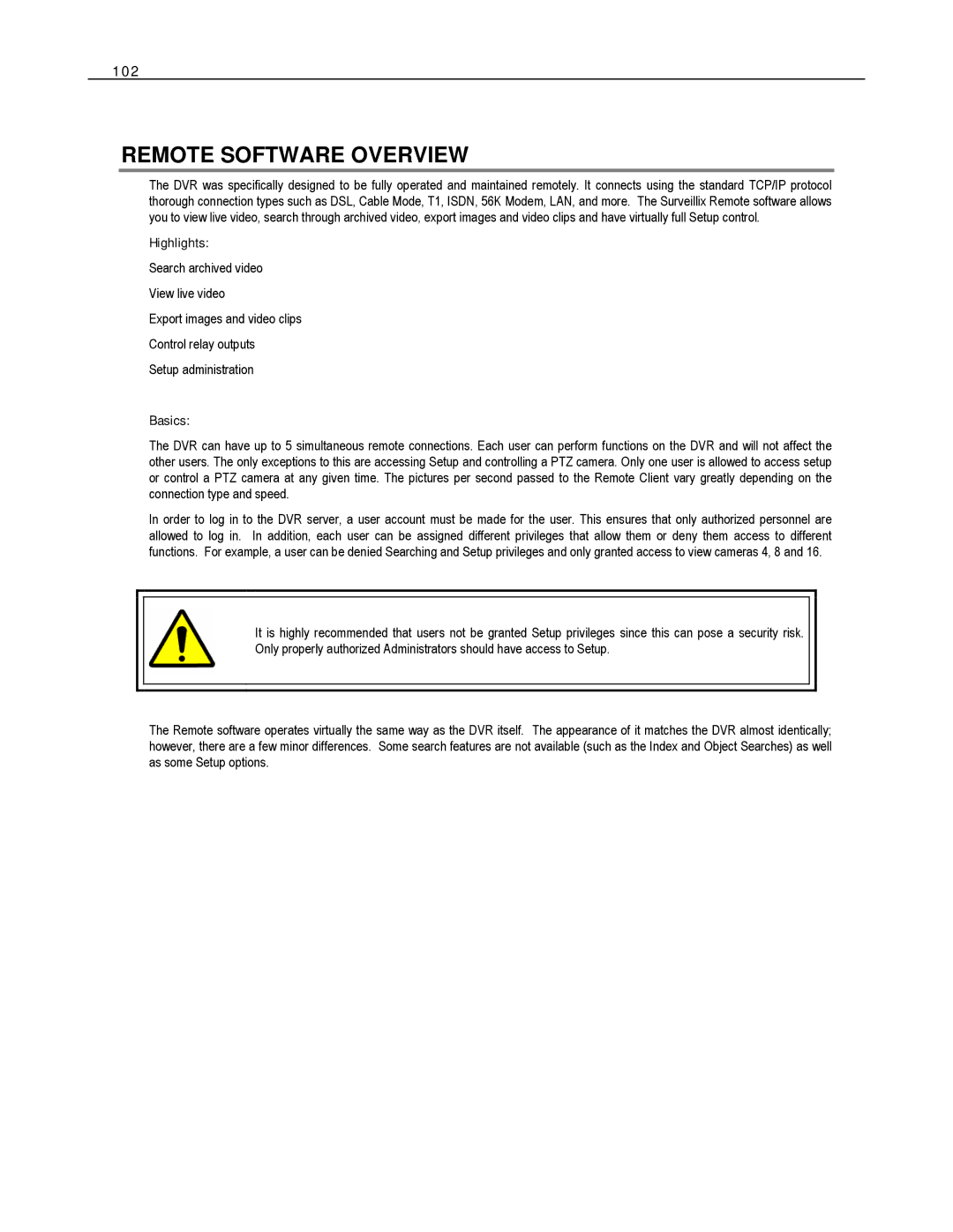 Toshiba EVR8-X, EVR32-X, HVR32-X, HVR8-X, HVR16-X, EVR16-X user manual Remote Software Overview, 102 