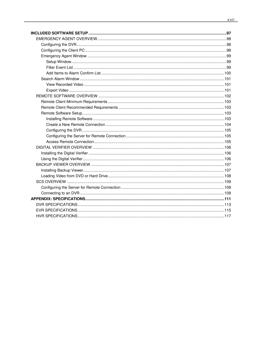 Toshiba EVR16-X, EVR8-X, EVR32-X, HVR32-X, HVR8-X, HVR16-X user manual Xvii, Included Software Setup 