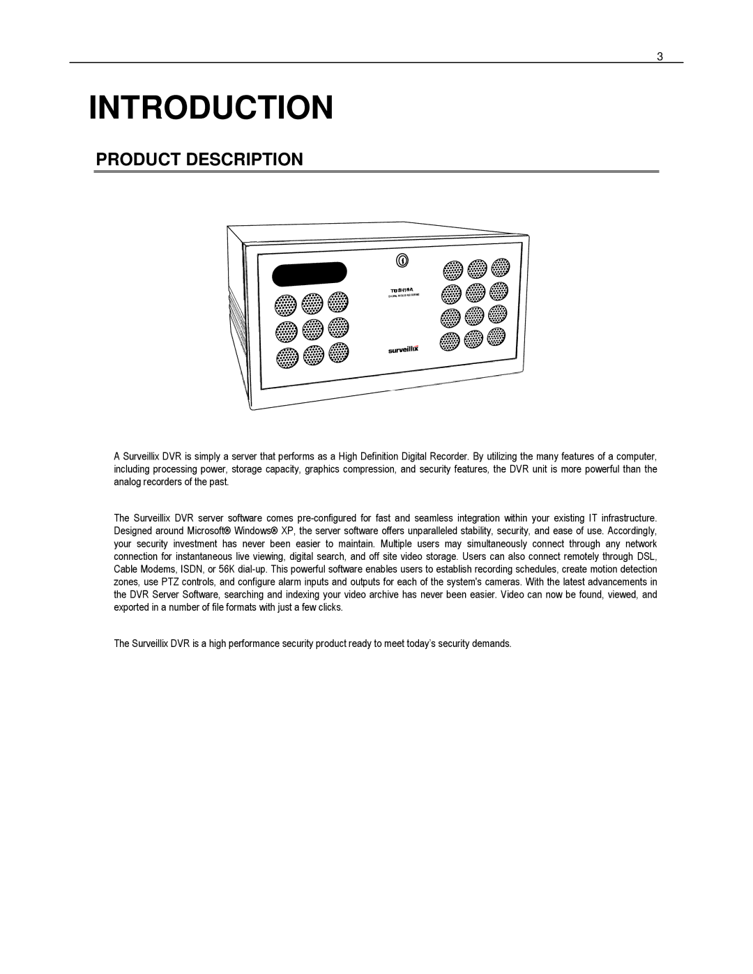 Toshiba HVR8-X, EVR8-X, EVR32-X, HVR32-X, HVR16-X, EVR16-X user manual Introduction, Product Description 