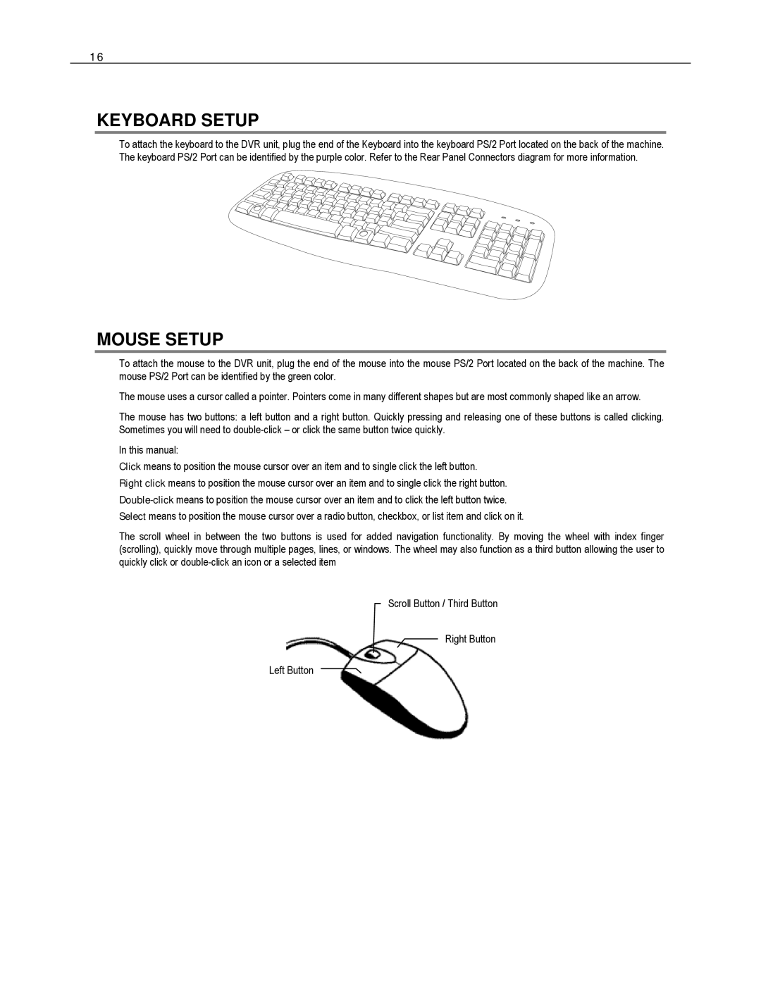 Toshiba HVR16-X, EVR8-X, EVR32-X, HVR32-X, HVR8-X, EVR16-X user manual Keyboard Setup, Mouse Setup 