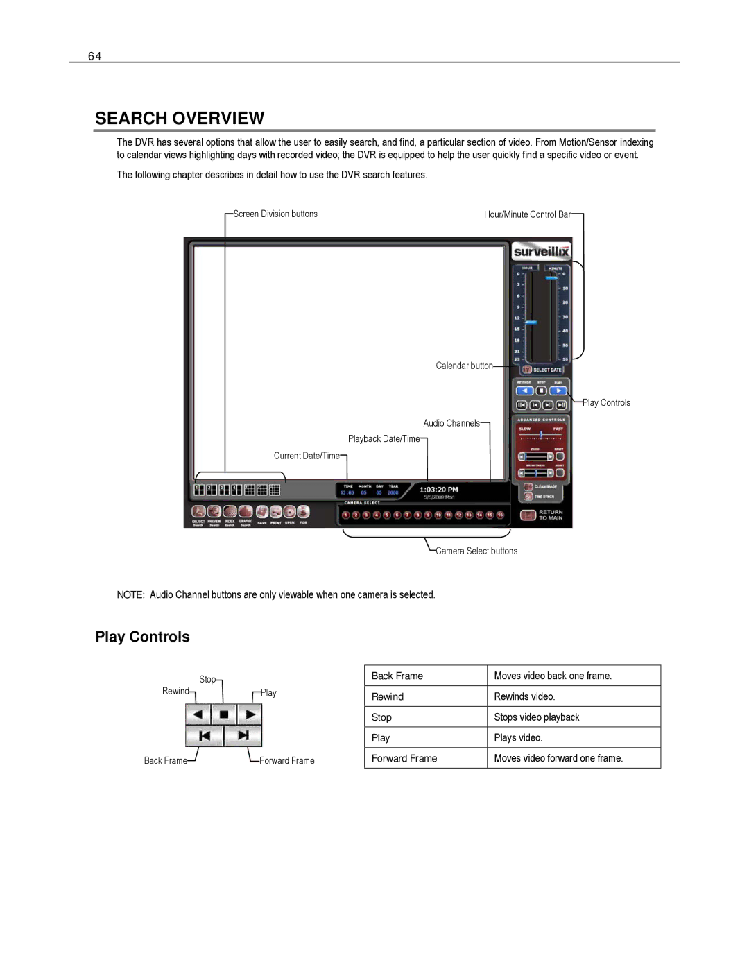 Toshiba HVR16-X, EVR8-X, EVR32-X, HVR32-X, HVR8-X, EVR16-X user manual Search Overview, Play Controls 