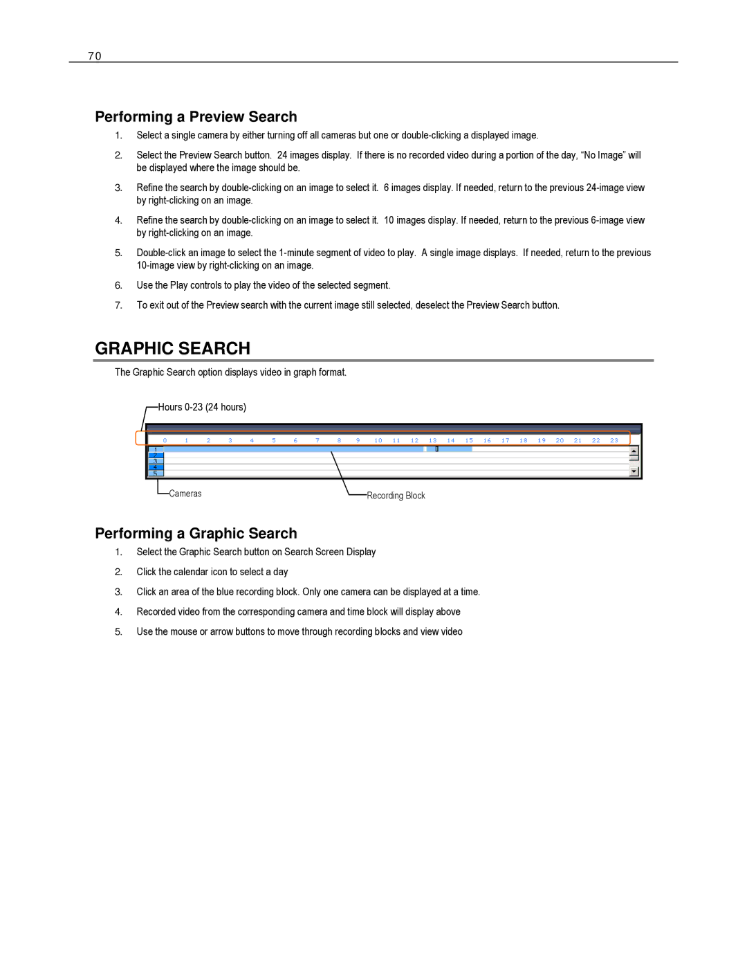 Toshiba HVR16-X, EVR8-X, EVR32-X, HVR32-X, HVR8-X, EVR16-X Performing a Preview Search, Performing a Graphic Search 