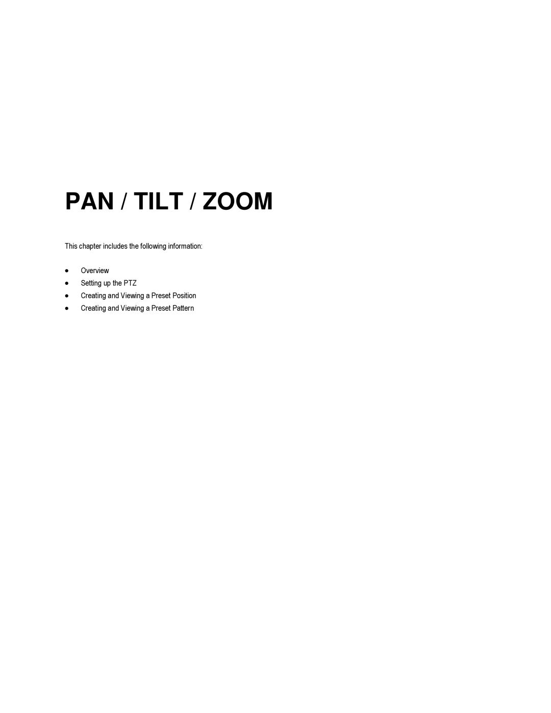 Toshiba EVR32-X, EVR8-X, HVR32-X, HVR8-X, HVR16-X, EVR16-X user manual PAN / Tilt / Zoom 