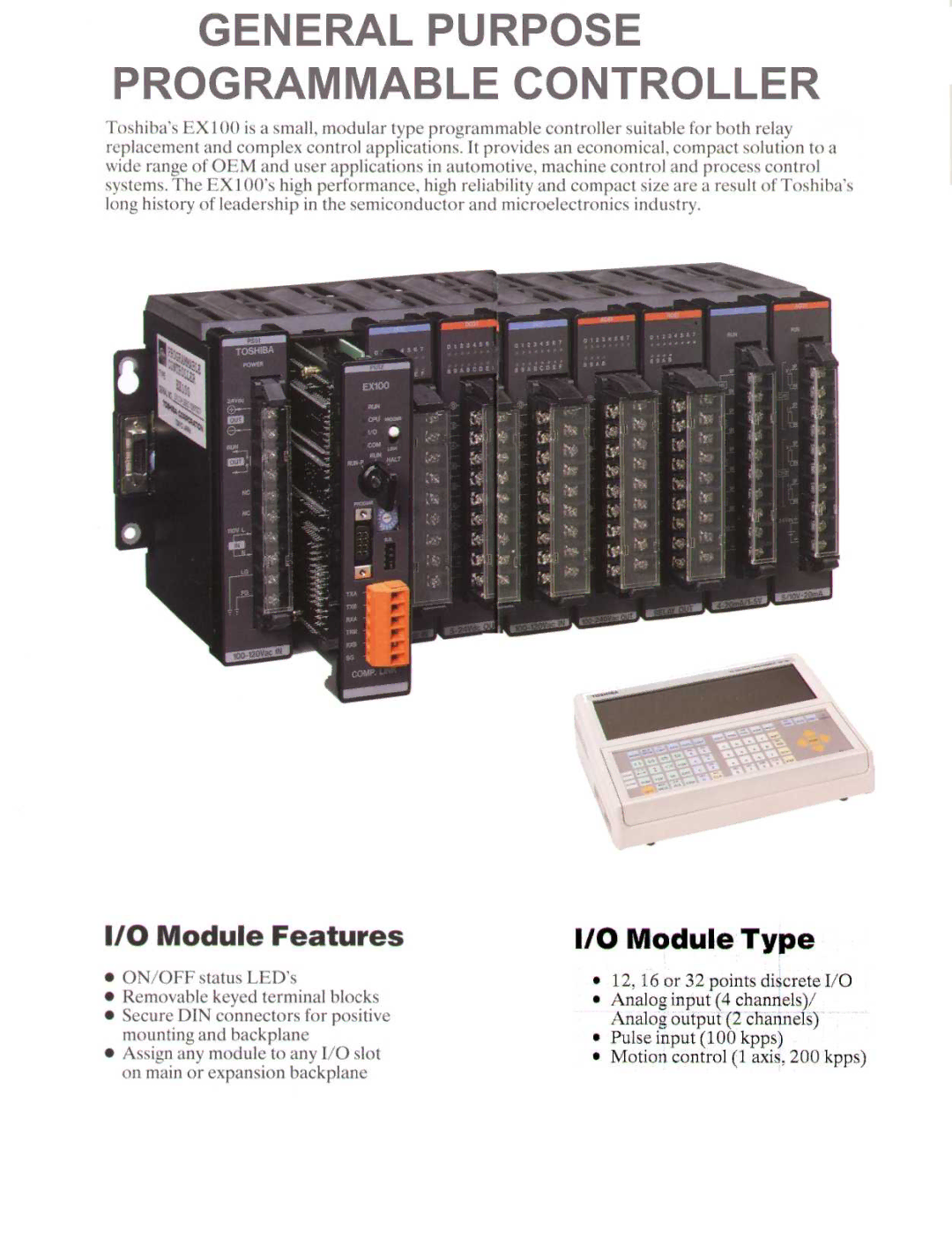 Toshiba EX100 manual General Purpose Programmable Controller 