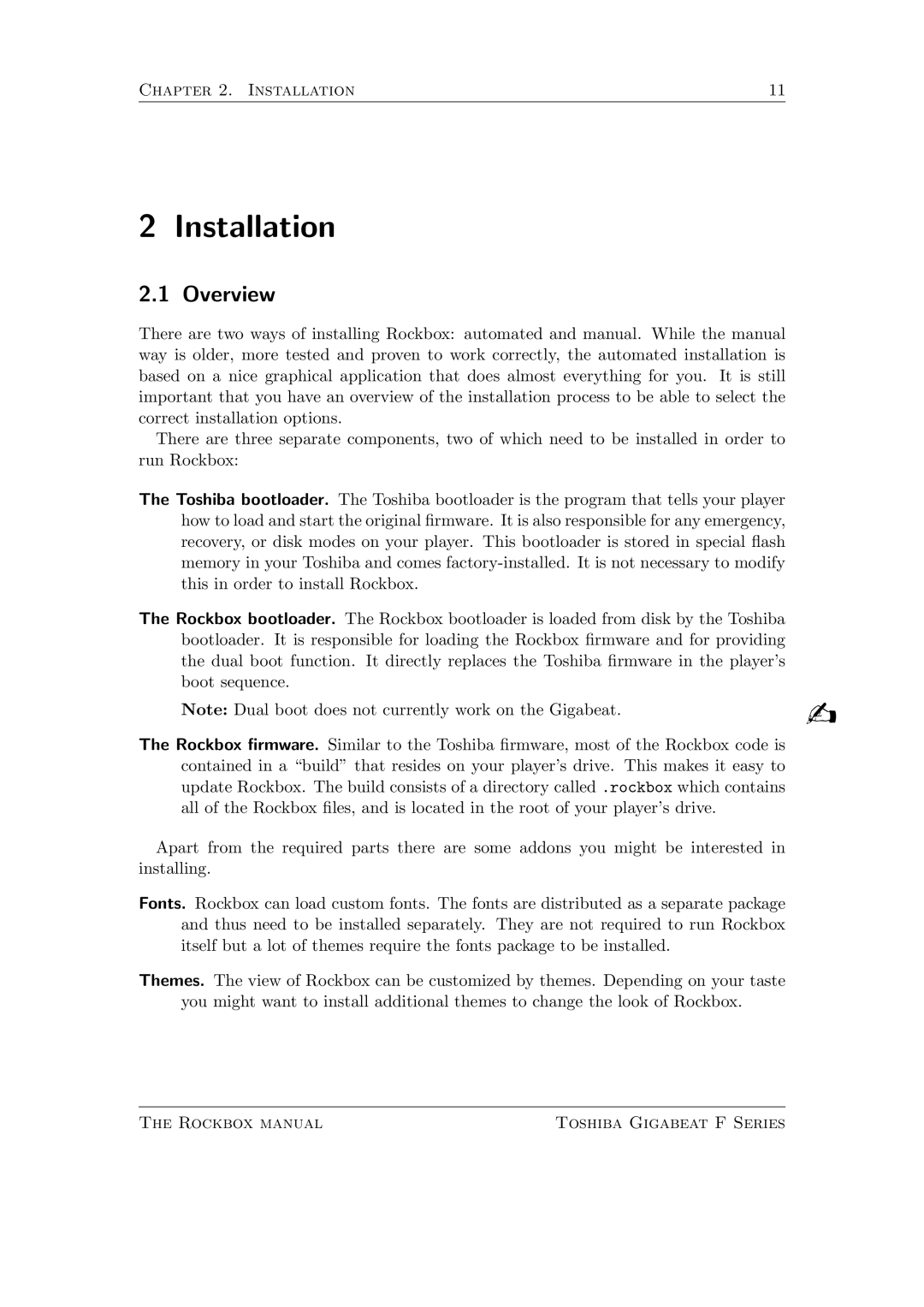 Toshiba F Series manual Installation, Overview 