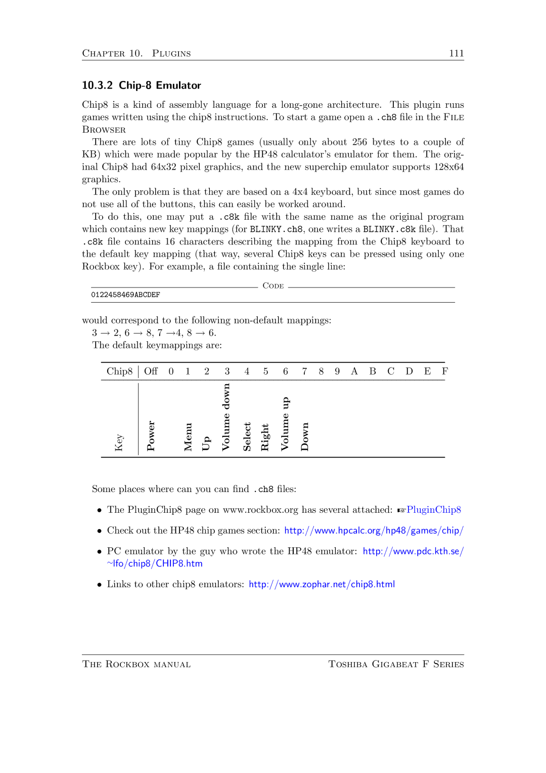Toshiba F Series manual Chip-8 Emulator 