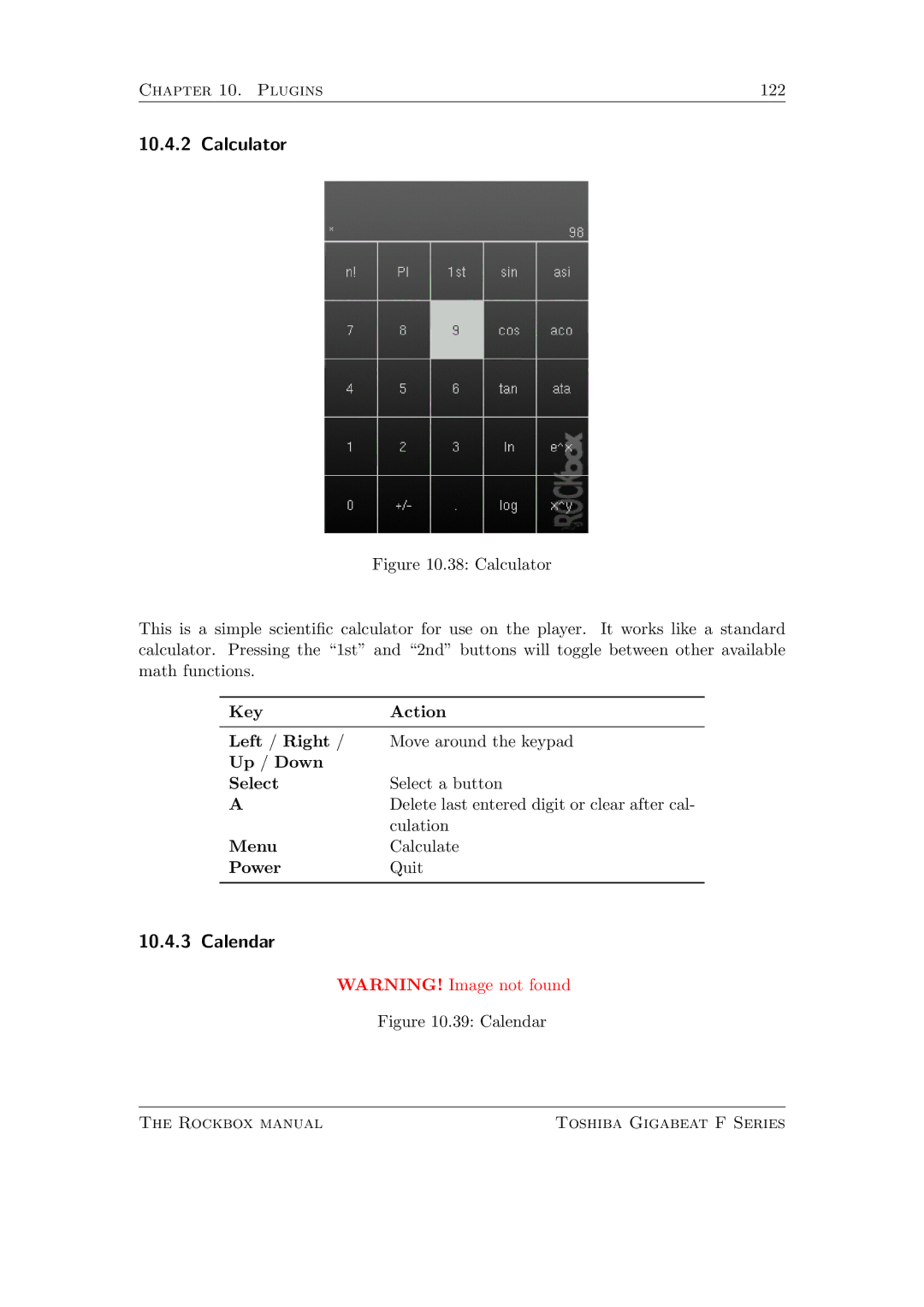 Toshiba F Series manual Calculator, Calendar 