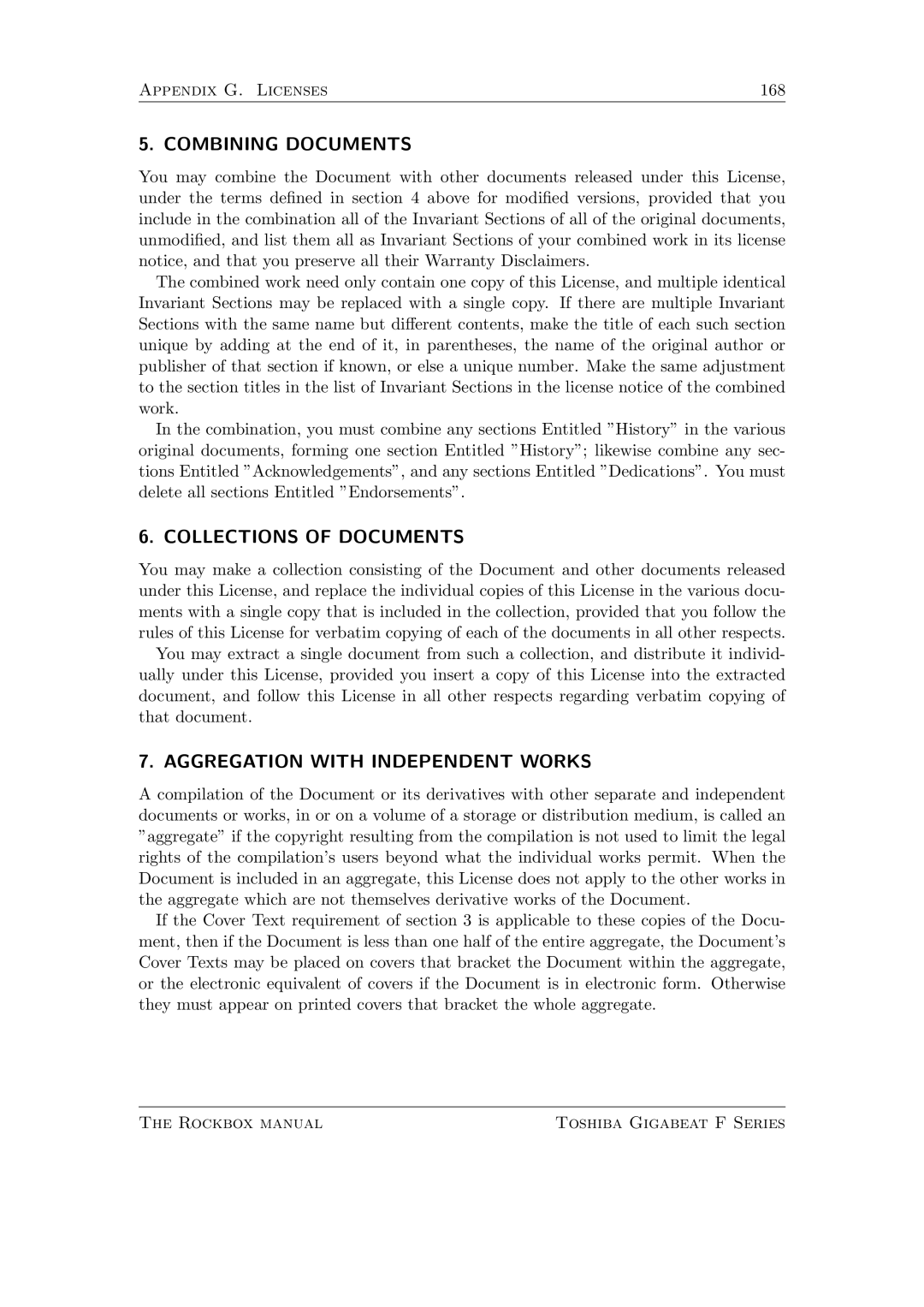 Toshiba F Series manual Combining Documents 