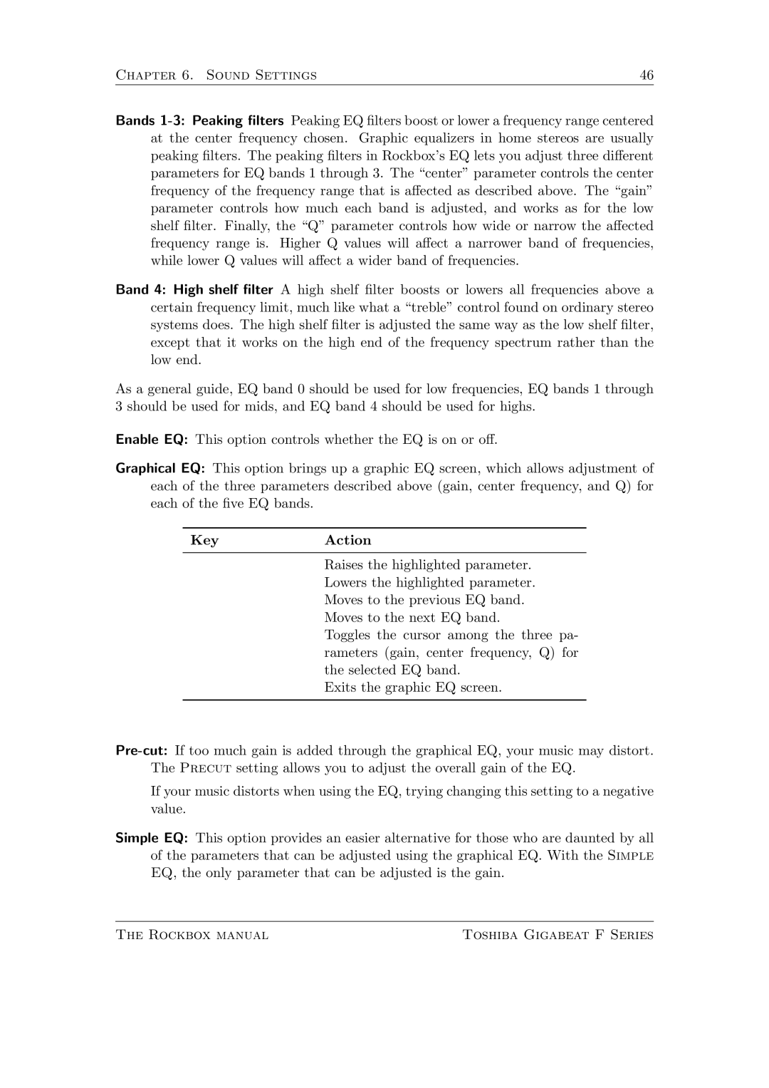 Toshiba F Series manual Sound Settings 