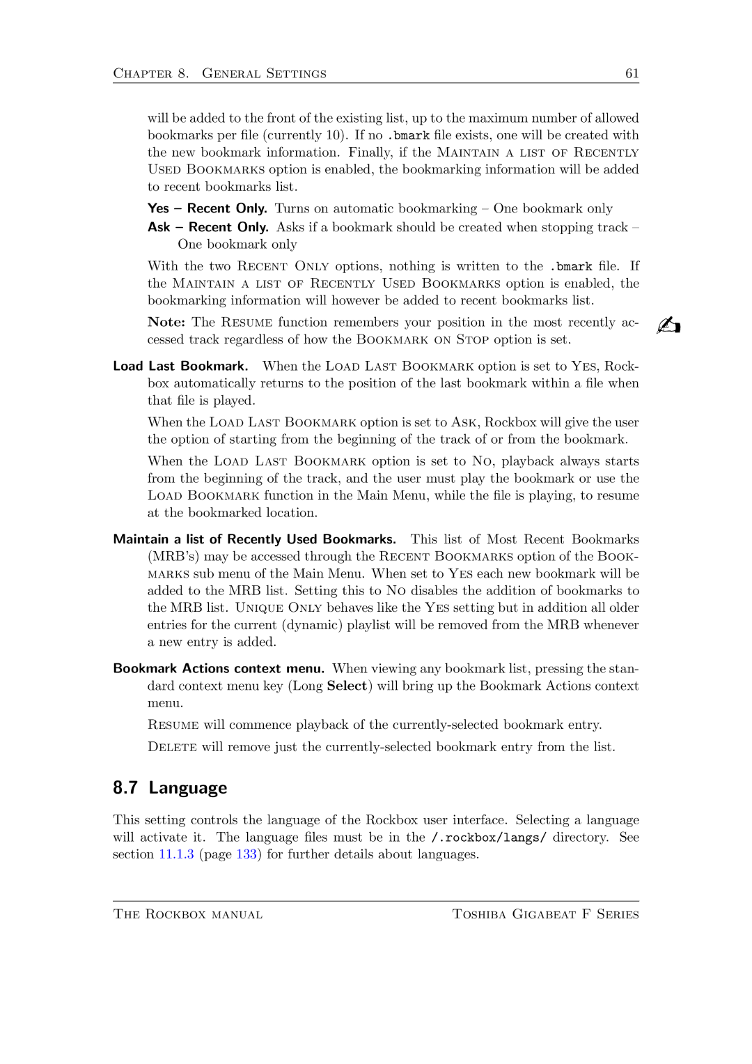 Toshiba F Series manual Language 