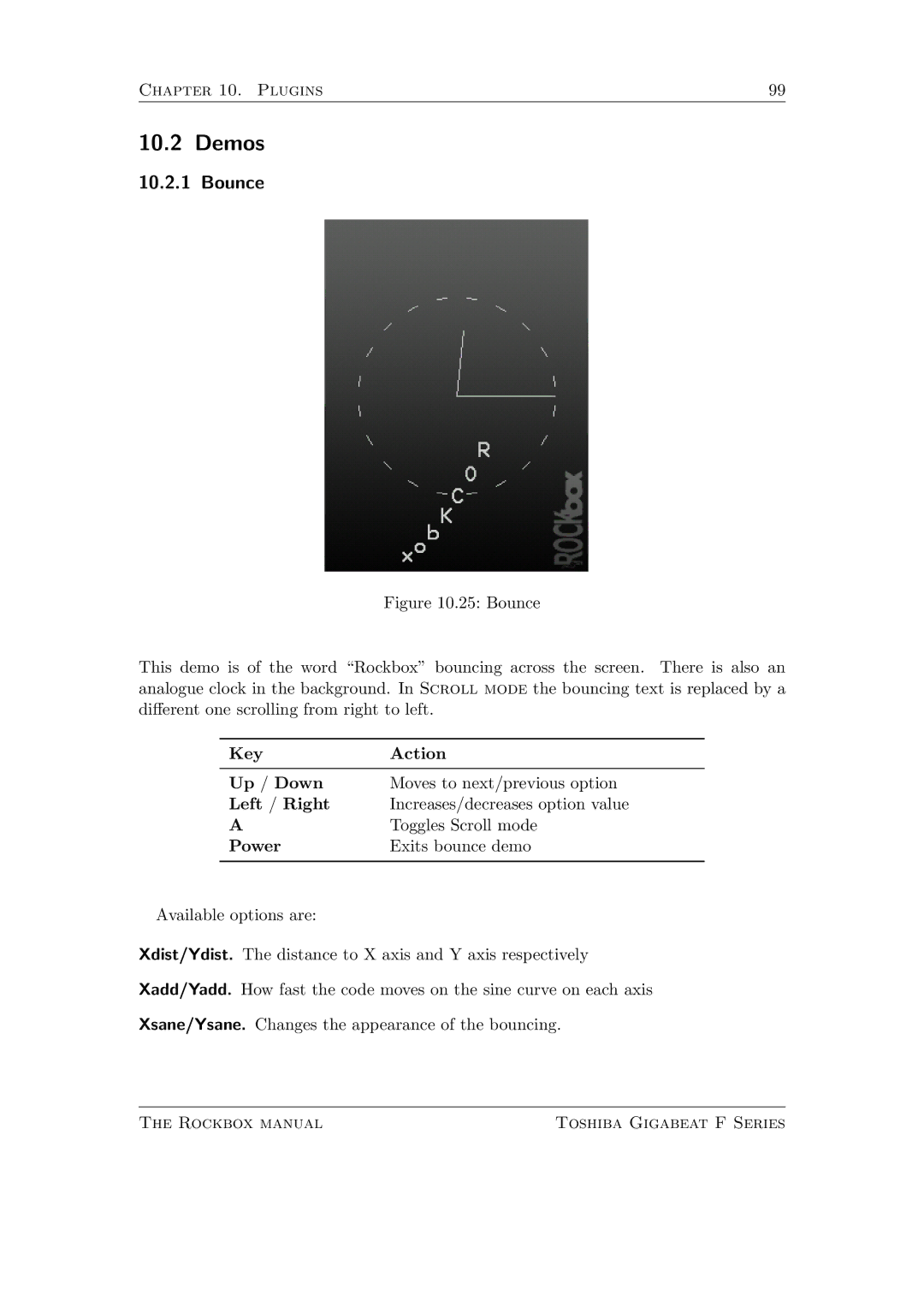 Toshiba F Series manual Demos, Bounce 