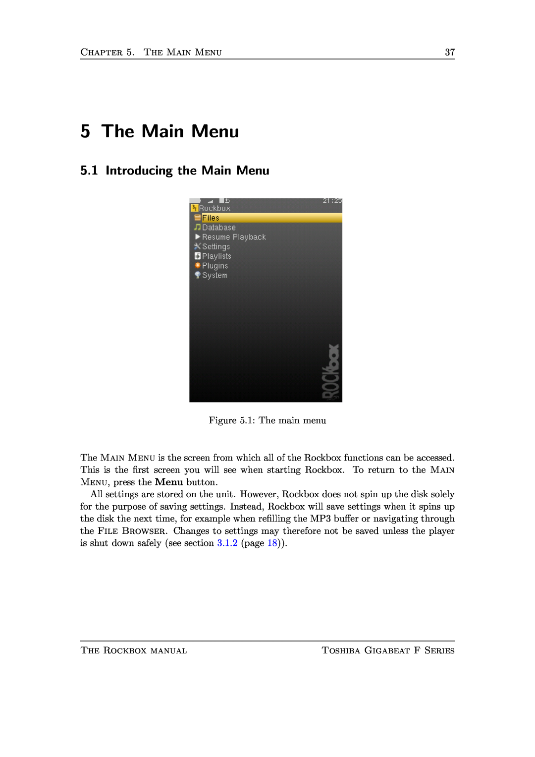 Toshiba F Series manual The Main Menu, Introducing the Main Menu 