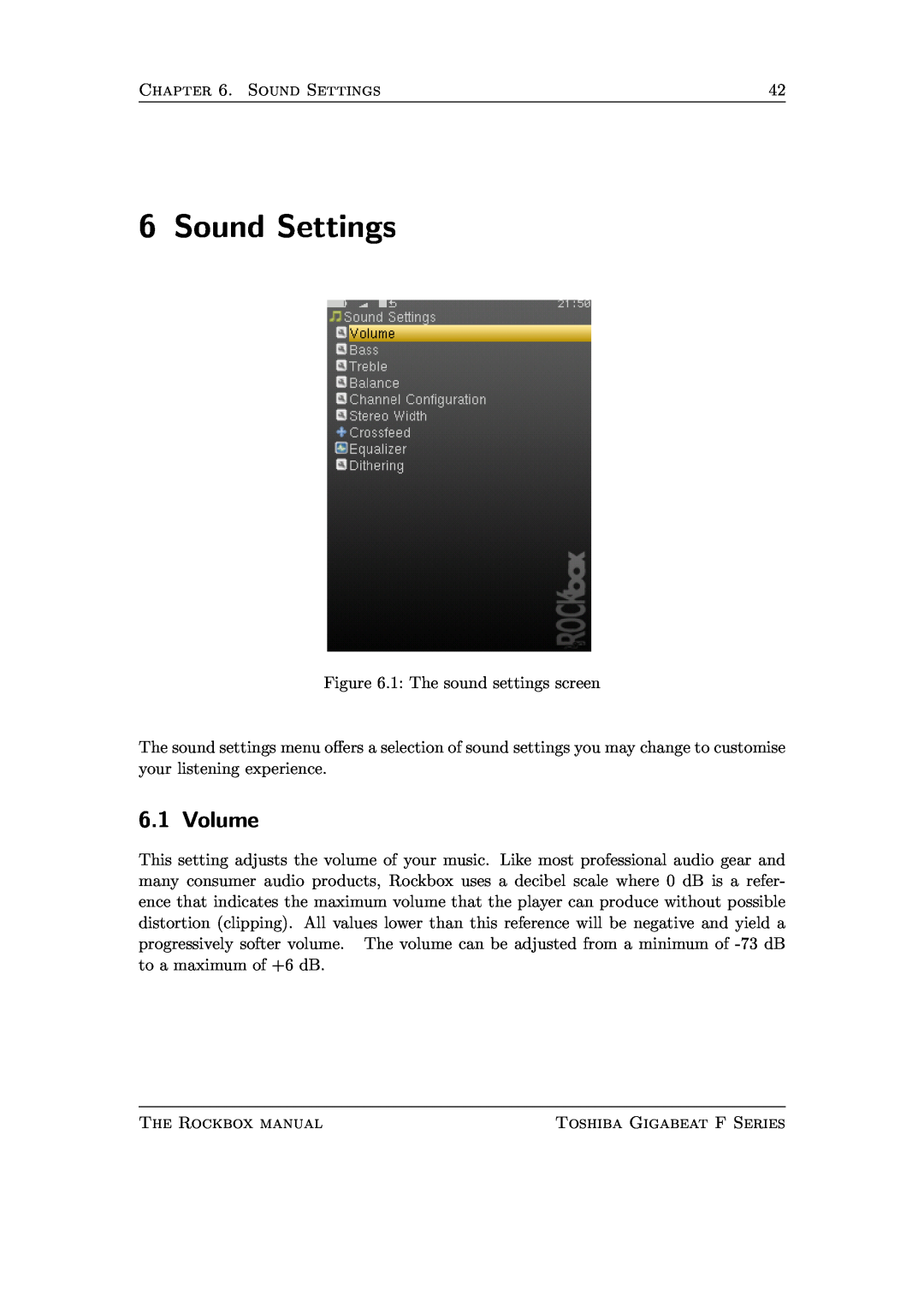 Toshiba F Series manual Sound Settings, Volume 