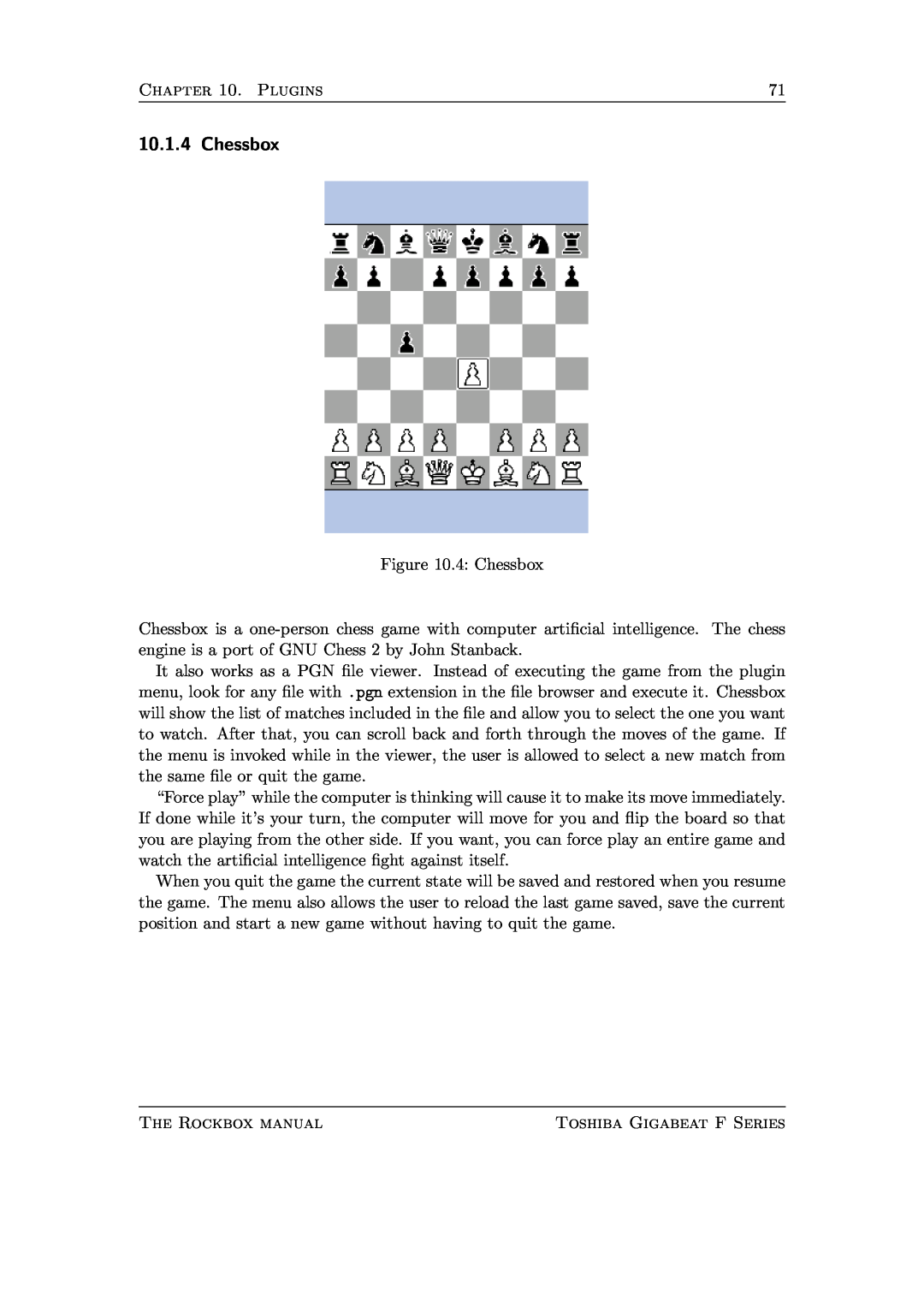 Toshiba F Series manual Chessbox 