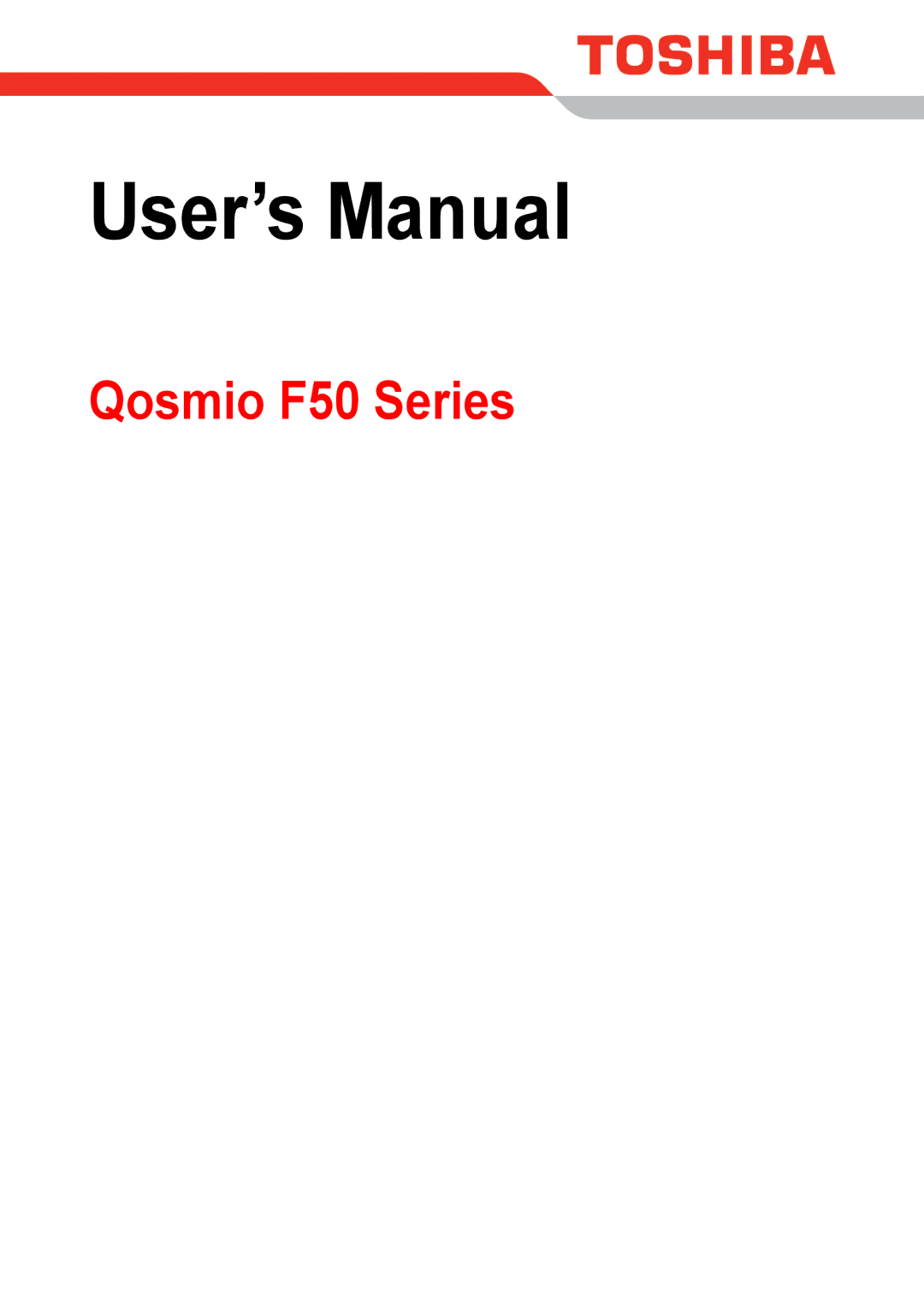 Toshiba F50 user manual User’s Manual 