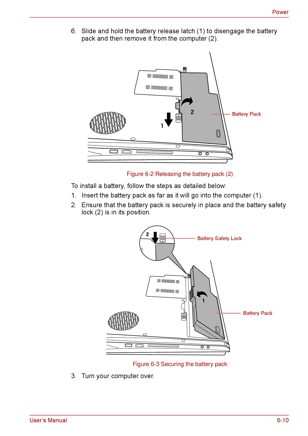 Toshiba F50 user manual Turn your computer over 