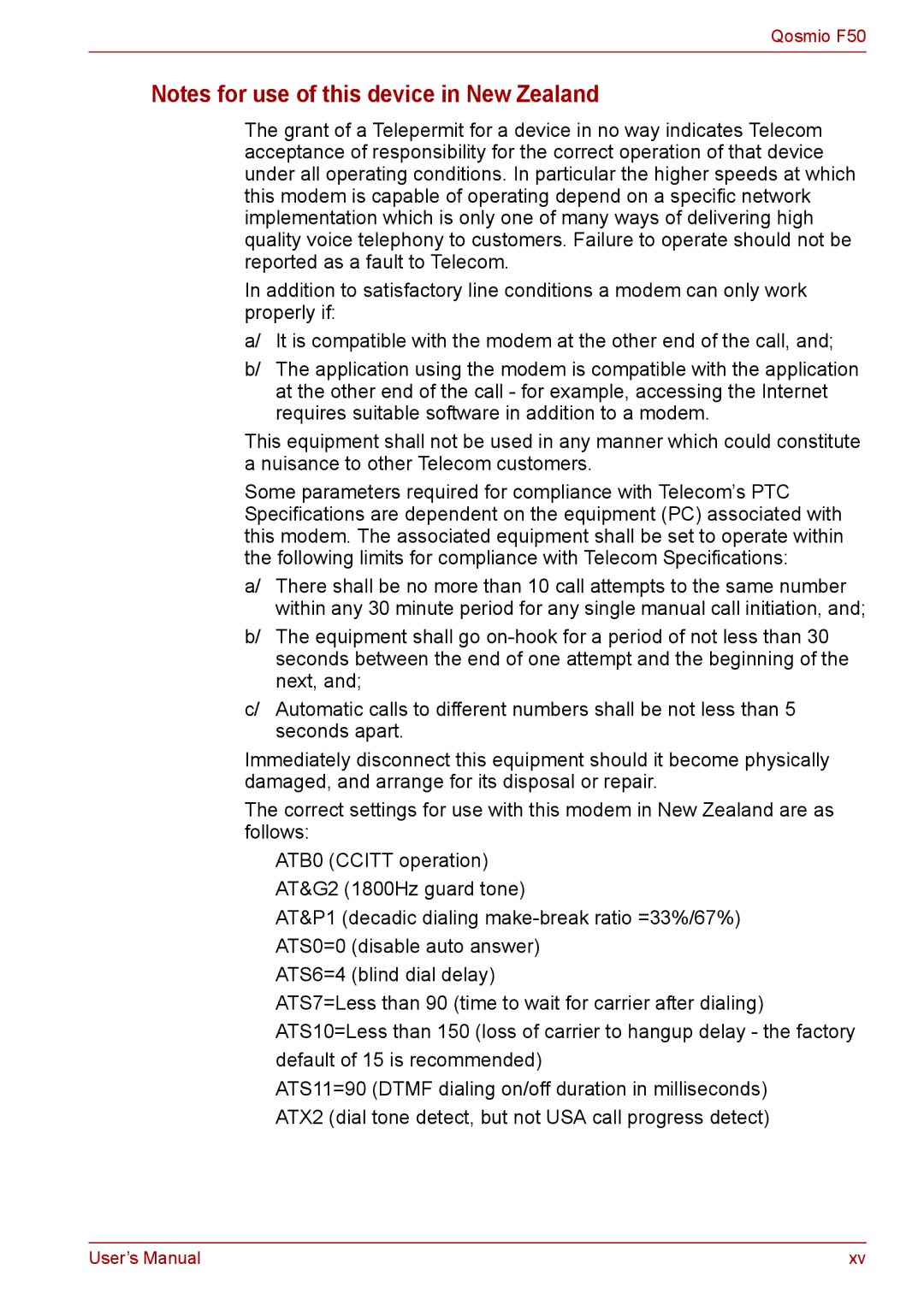 Toshiba user manual Qosmio F50 