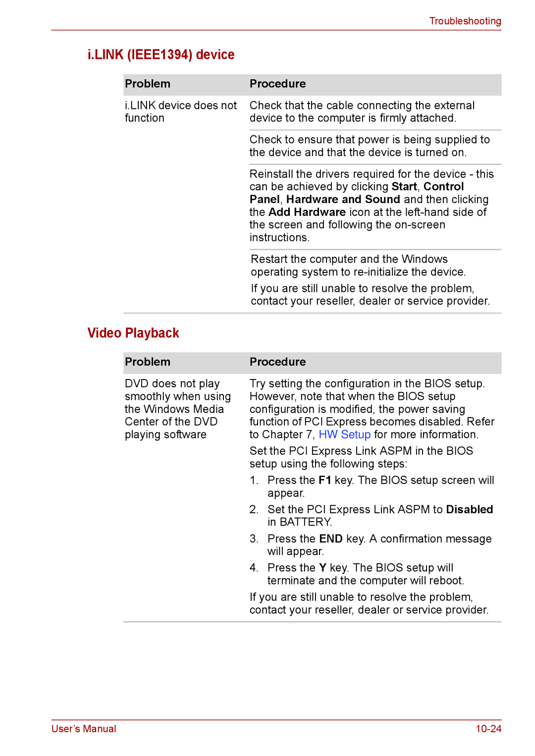 Toshiba F50 user manual Video Playback, Panel, Hardware and Sound and then clicking 