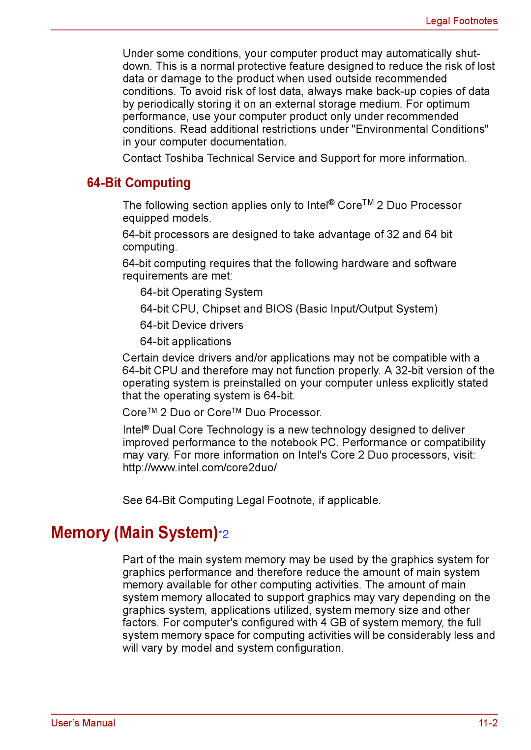 Toshiba F50 user manual Memory Main System*2, Bit Computing 