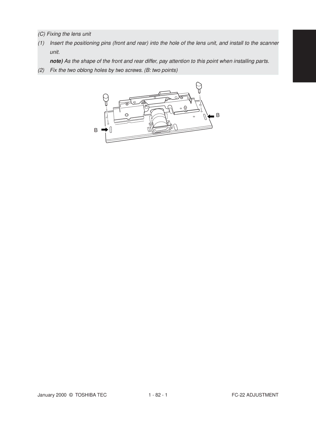 Toshiba manual FC-22 Adjustment 