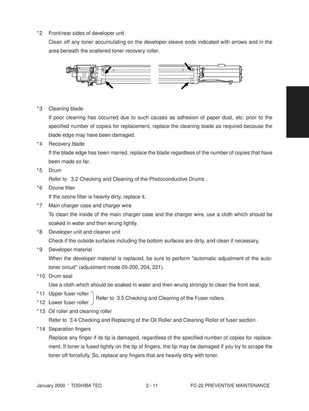 Toshiba manual FC-22 Preventive Maintenance 