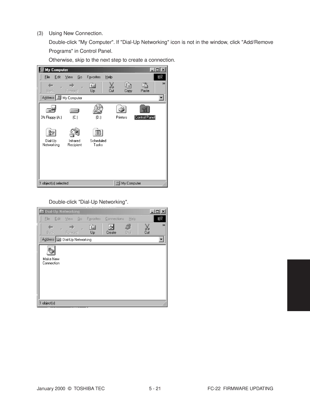 Toshiba manual FC-22 Firmware Updating 