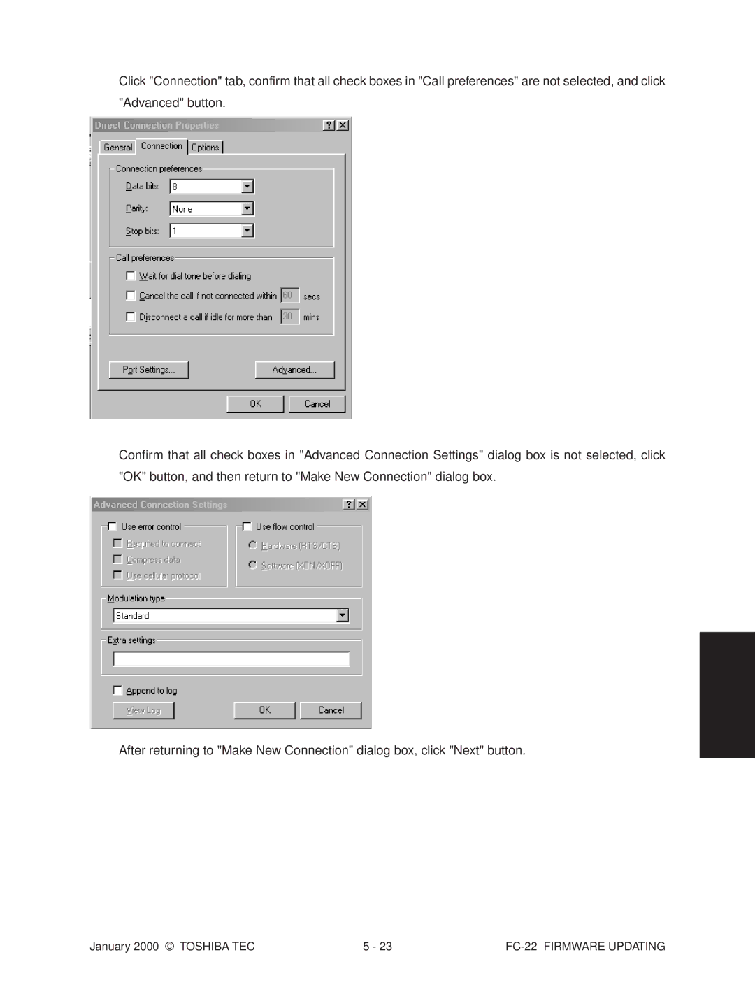 Toshiba manual FC-22 Firmware Updating 