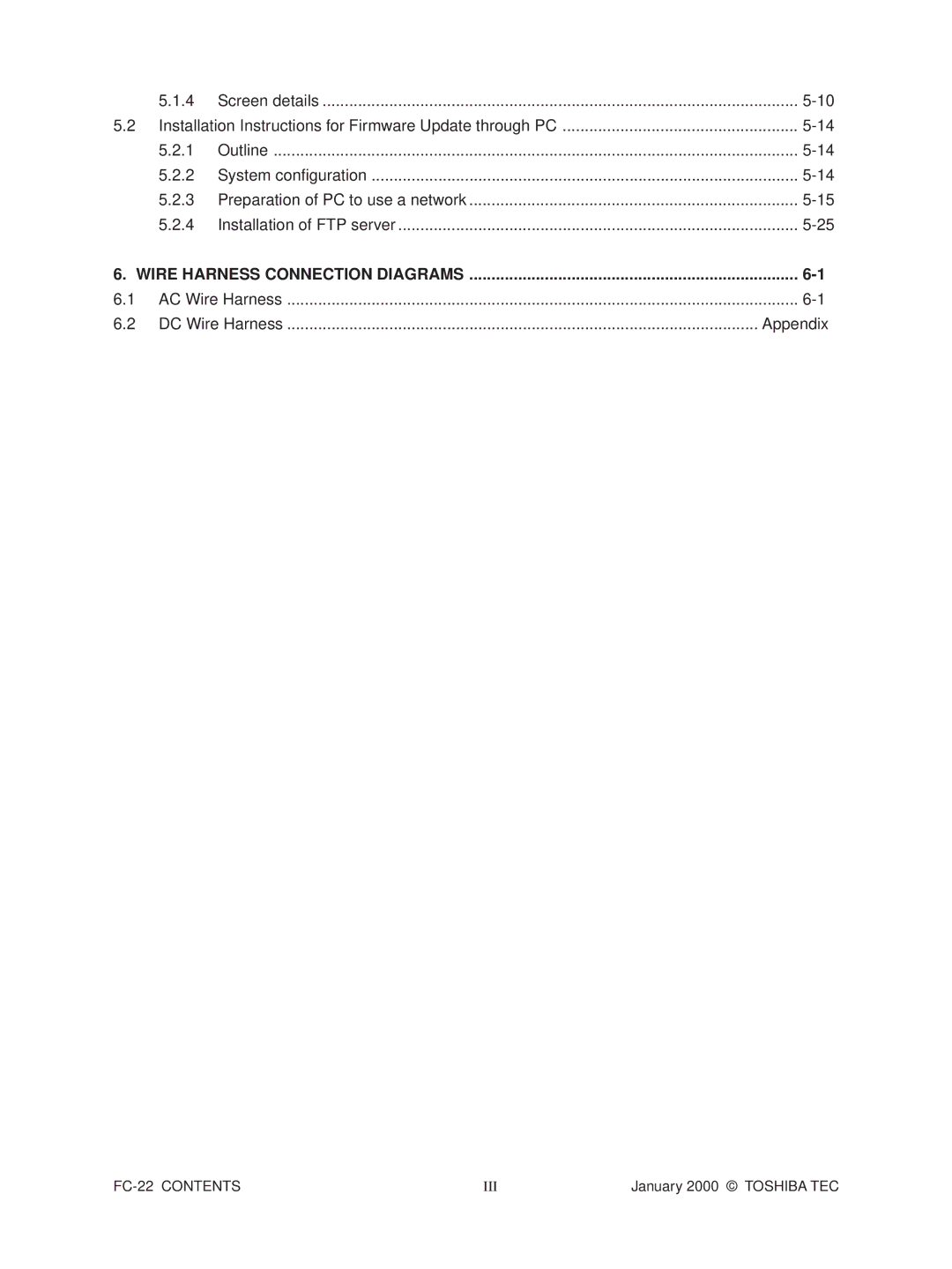 Toshiba FC-22 manual Appendix 