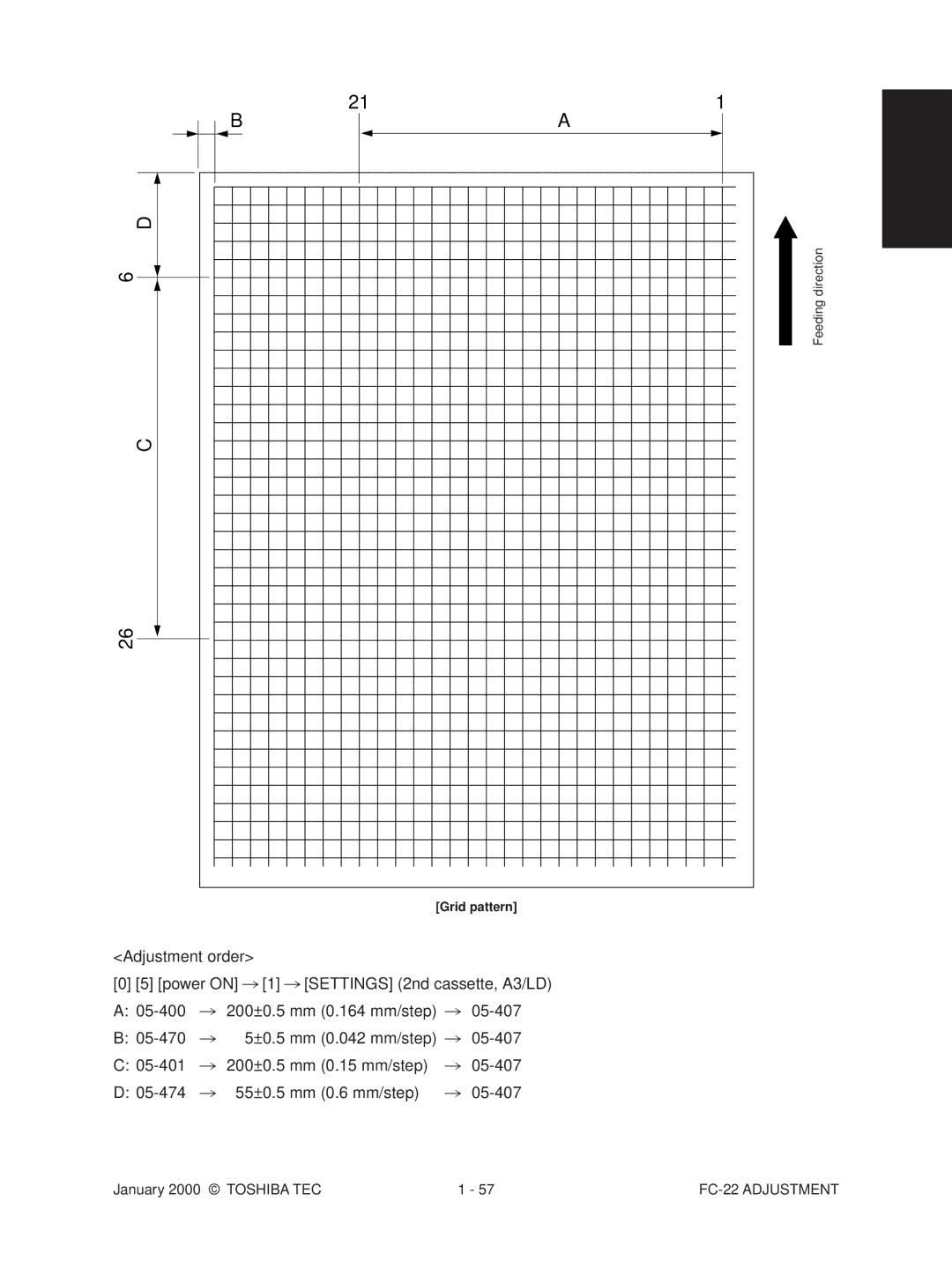 Toshiba FC-22 manual Grid pattern 