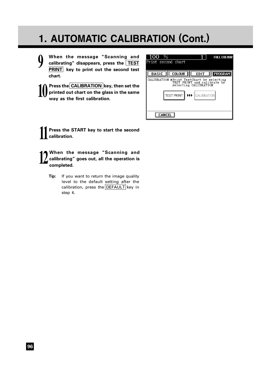 Toshiba FC15, FC22 manual Automatic Calibration 