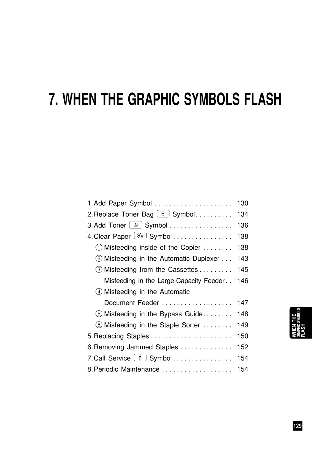 Toshiba FC22, FC15 manual When the Graphic Symbols Flash 