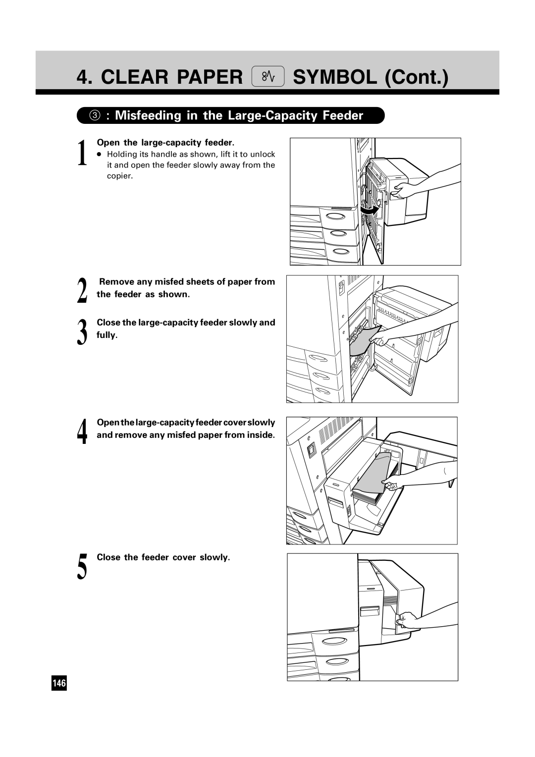 Toshiba FC15, FC22 manual Misfeeding in the Large-Capacity Feeder 