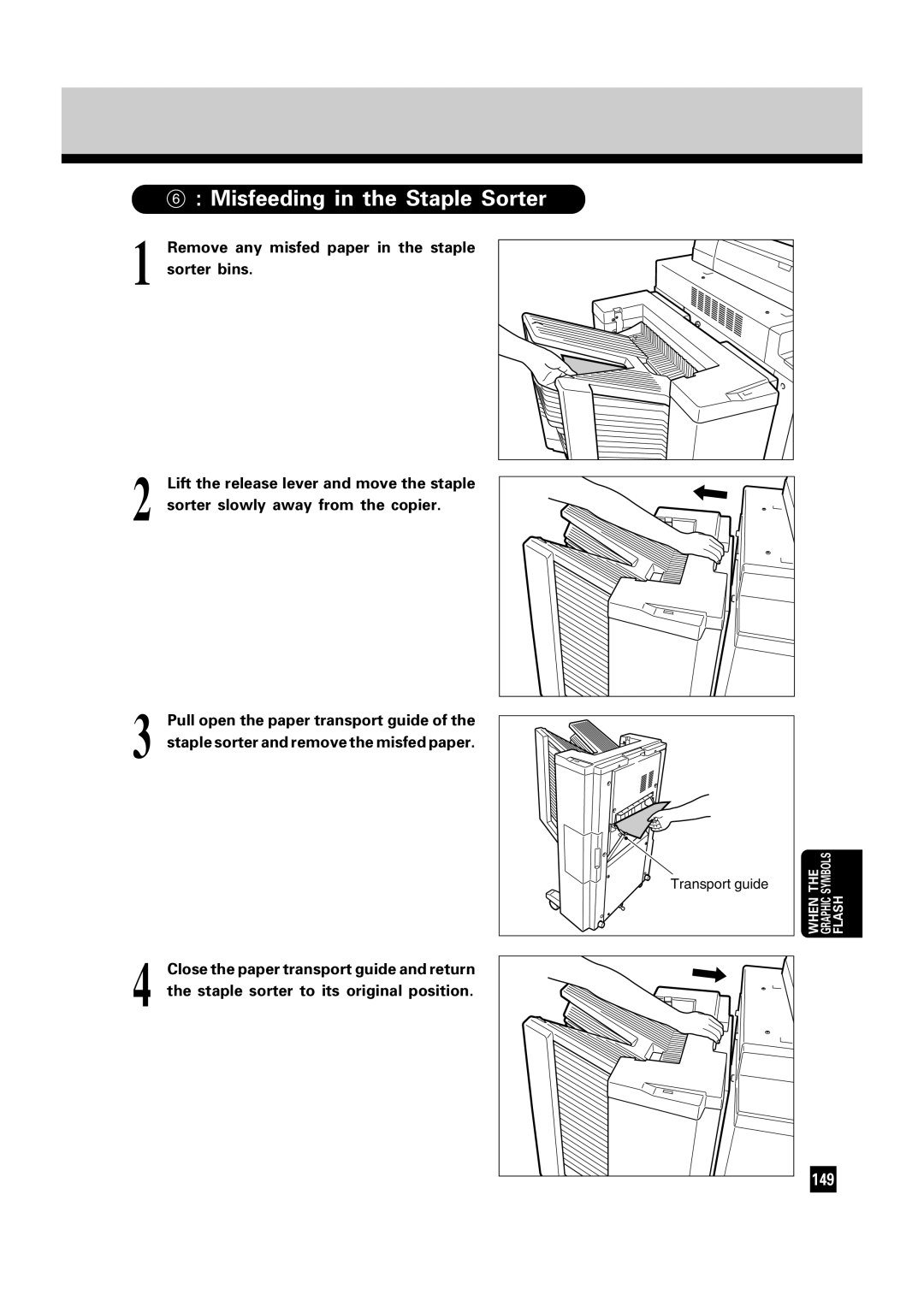 Toshiba FC22, FC15 manual Misfeeding in the Staple Sorter 